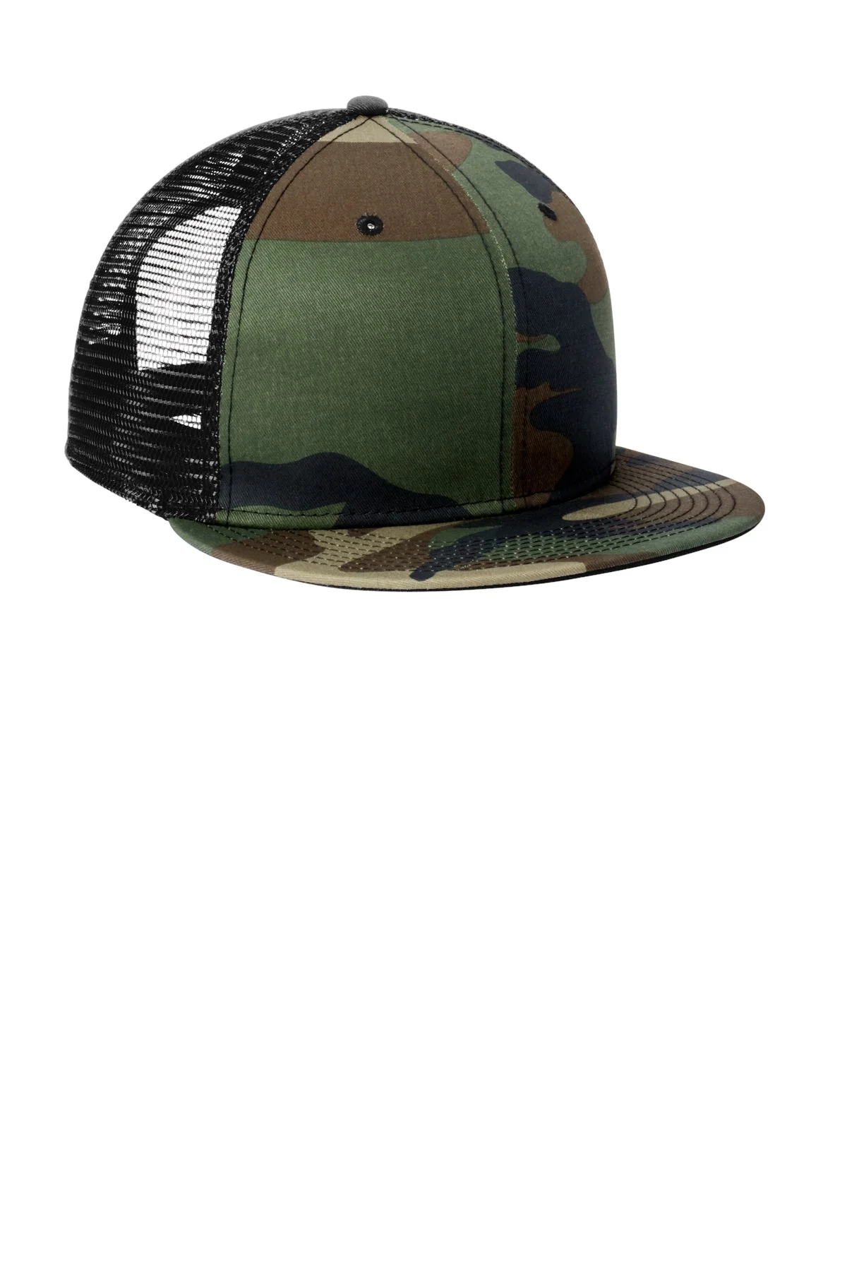 New Era Standard Fit Trucker Caps, Camo/ Black - Image 3