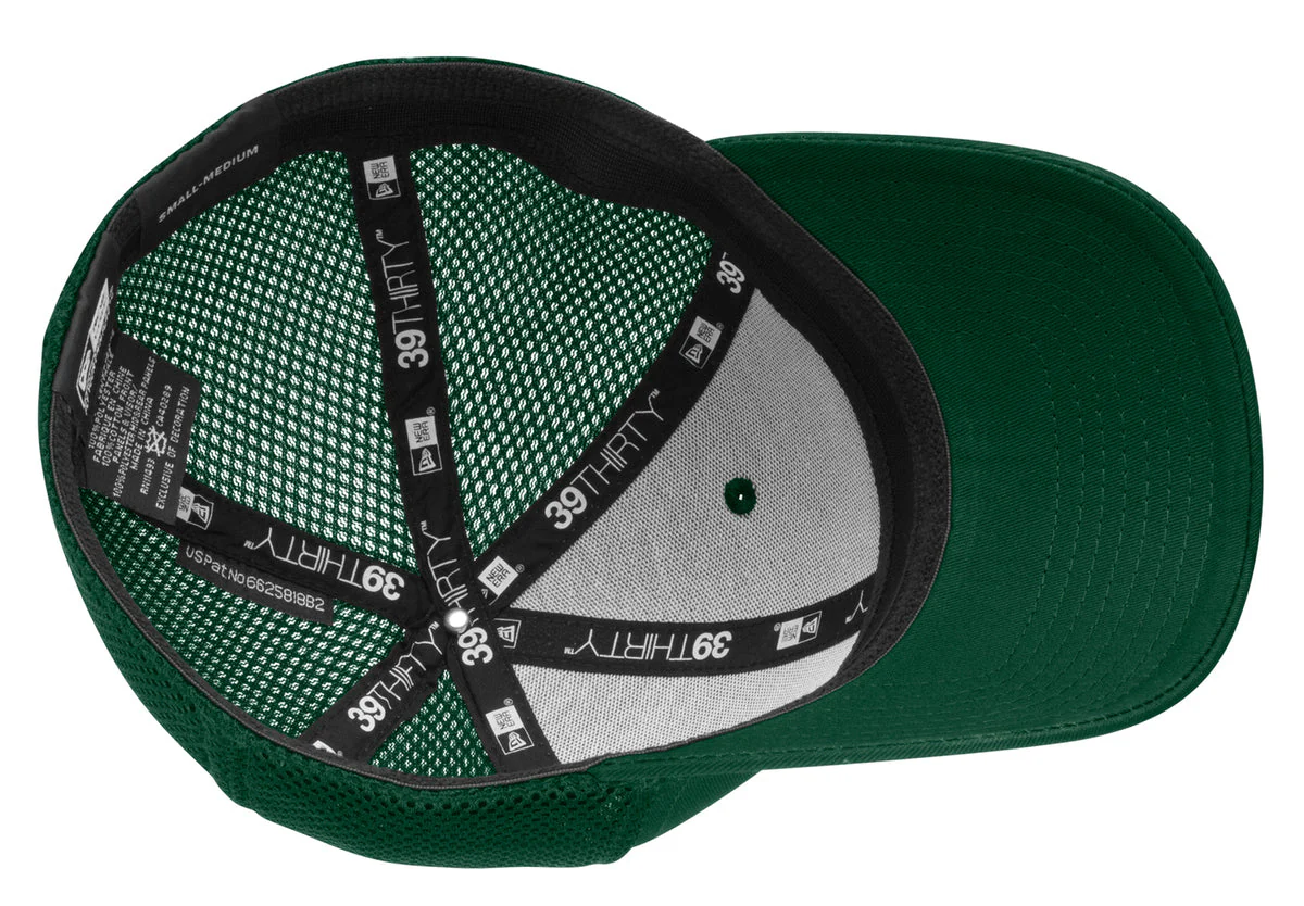 New Era Stretch Mesh Customized Caps, Dark Green - Image 3
