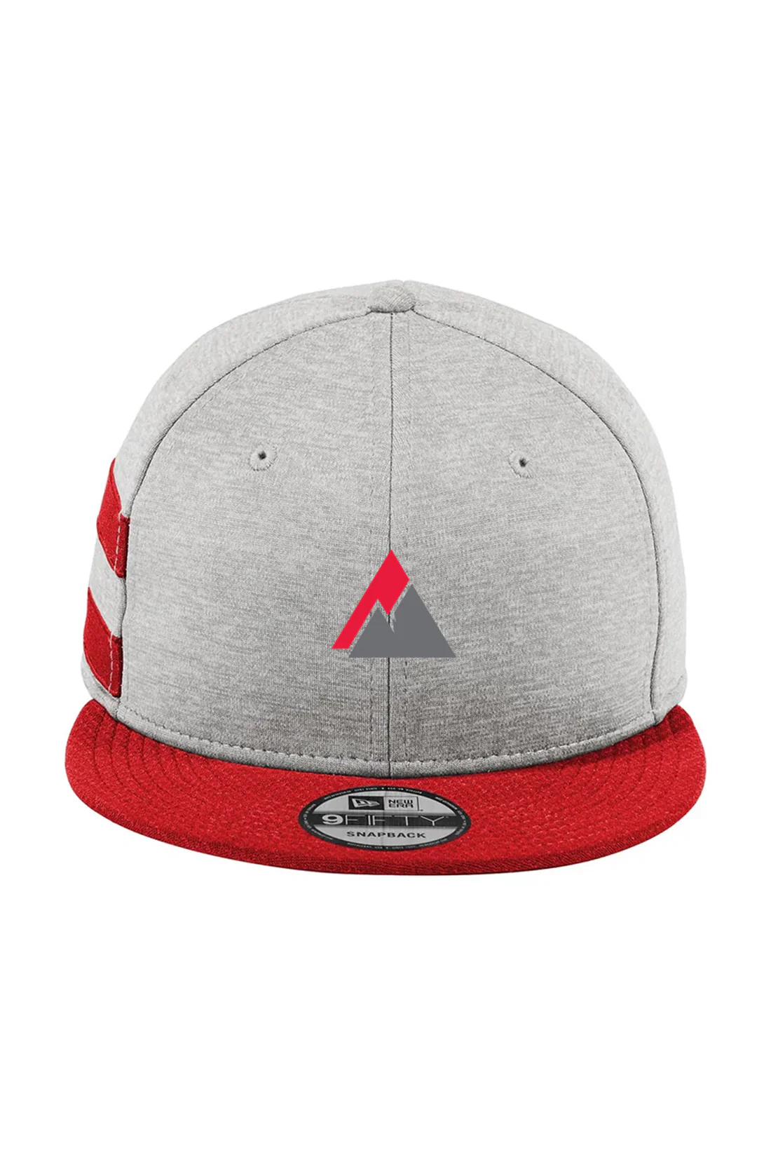 New Era Striped Flat Bill Snapback Cap, Shadow Heather/ Scarlet [Sherpa LLC]