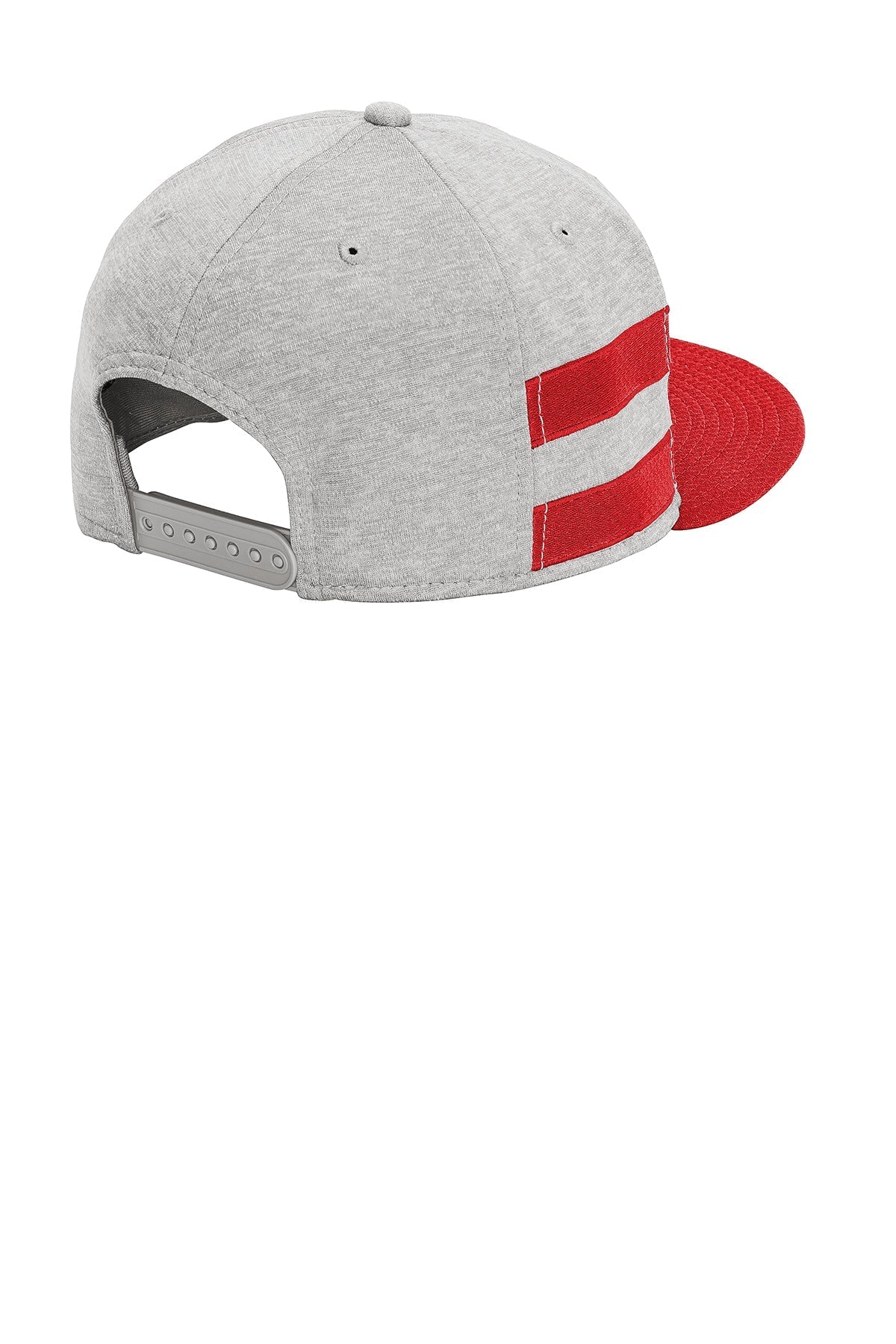 New Era Striped Flat Bill Snapback Cap, Shadow Heather/ Scarlet [Sherpa LLC] - Image 2