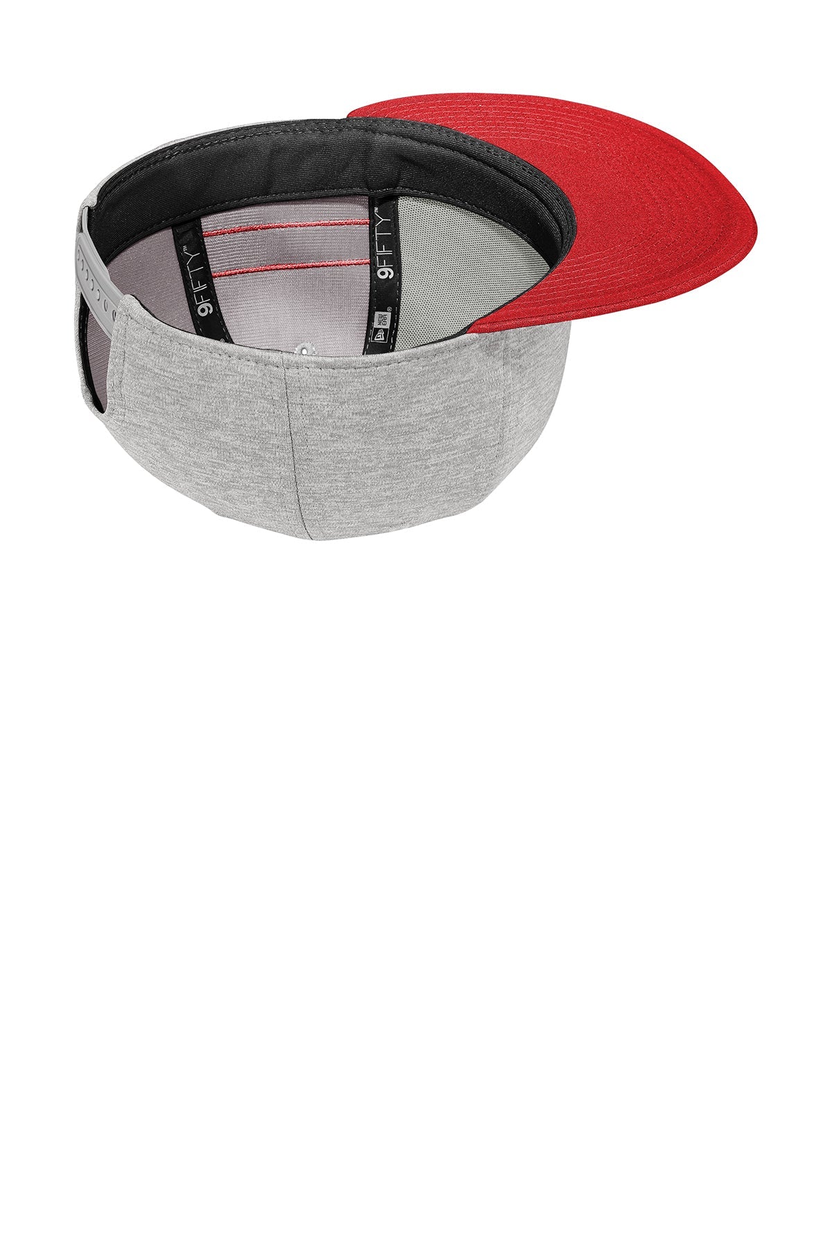 New Era Striped Flat Bill Snapback Cap, Shadow Heather/ Scarlet [Sherpa LLC] - Image 3