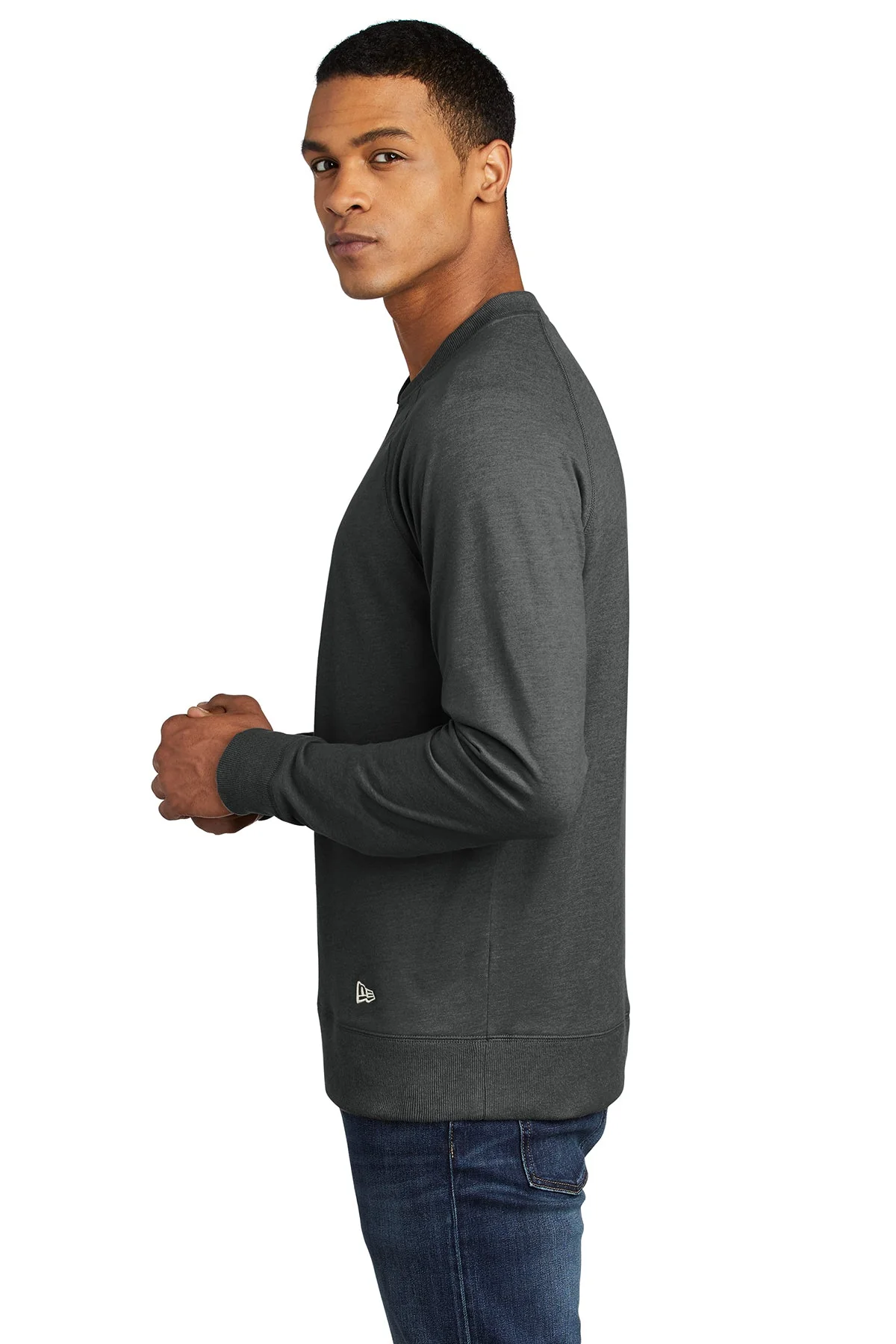 New Era Sueded Cotton Blend Quarter Zip, Black Heather [CommStar Credit Union] - Image 3