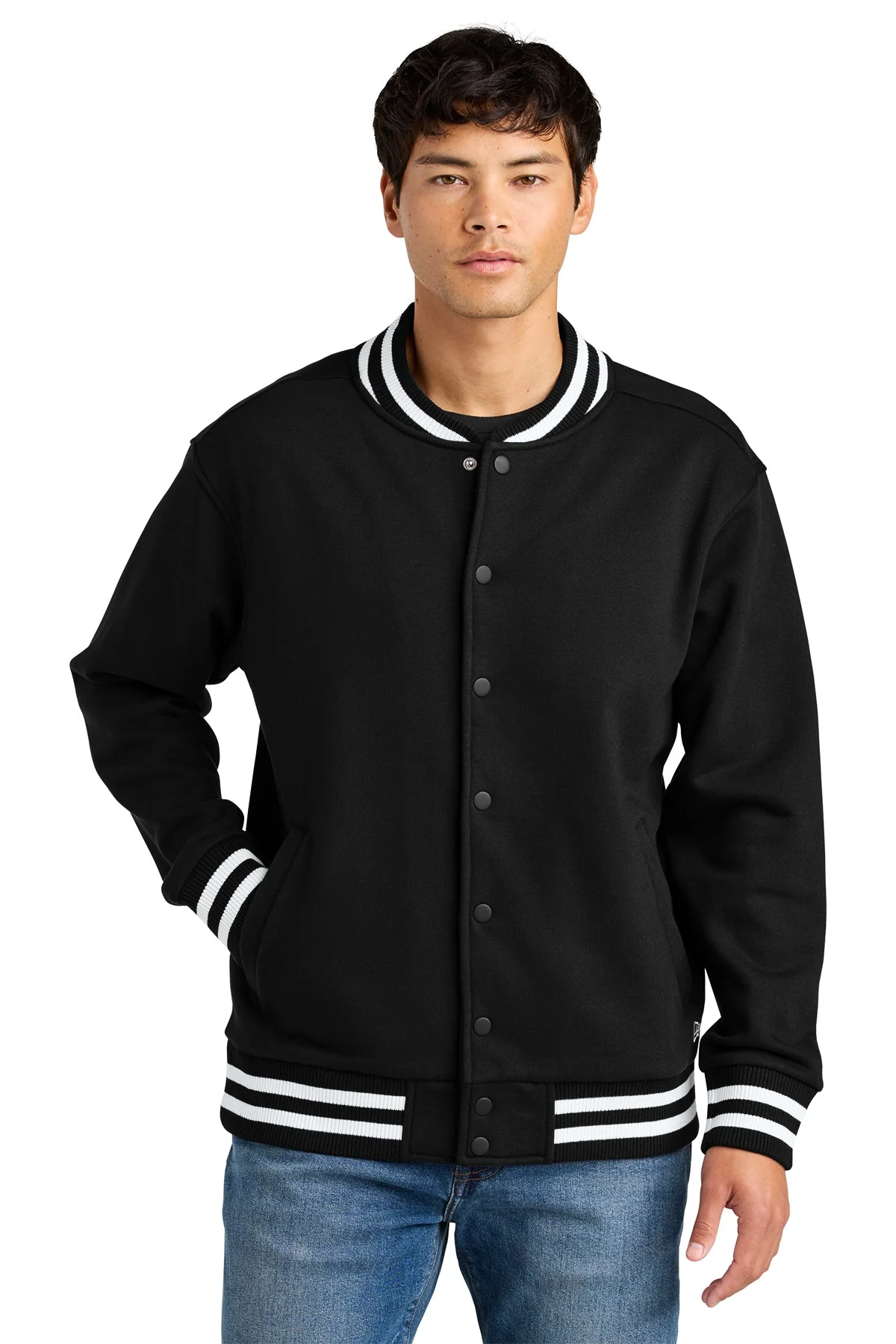 New Era Varsity Heavyweight Custom Fleece Jackets, Black - Image 4