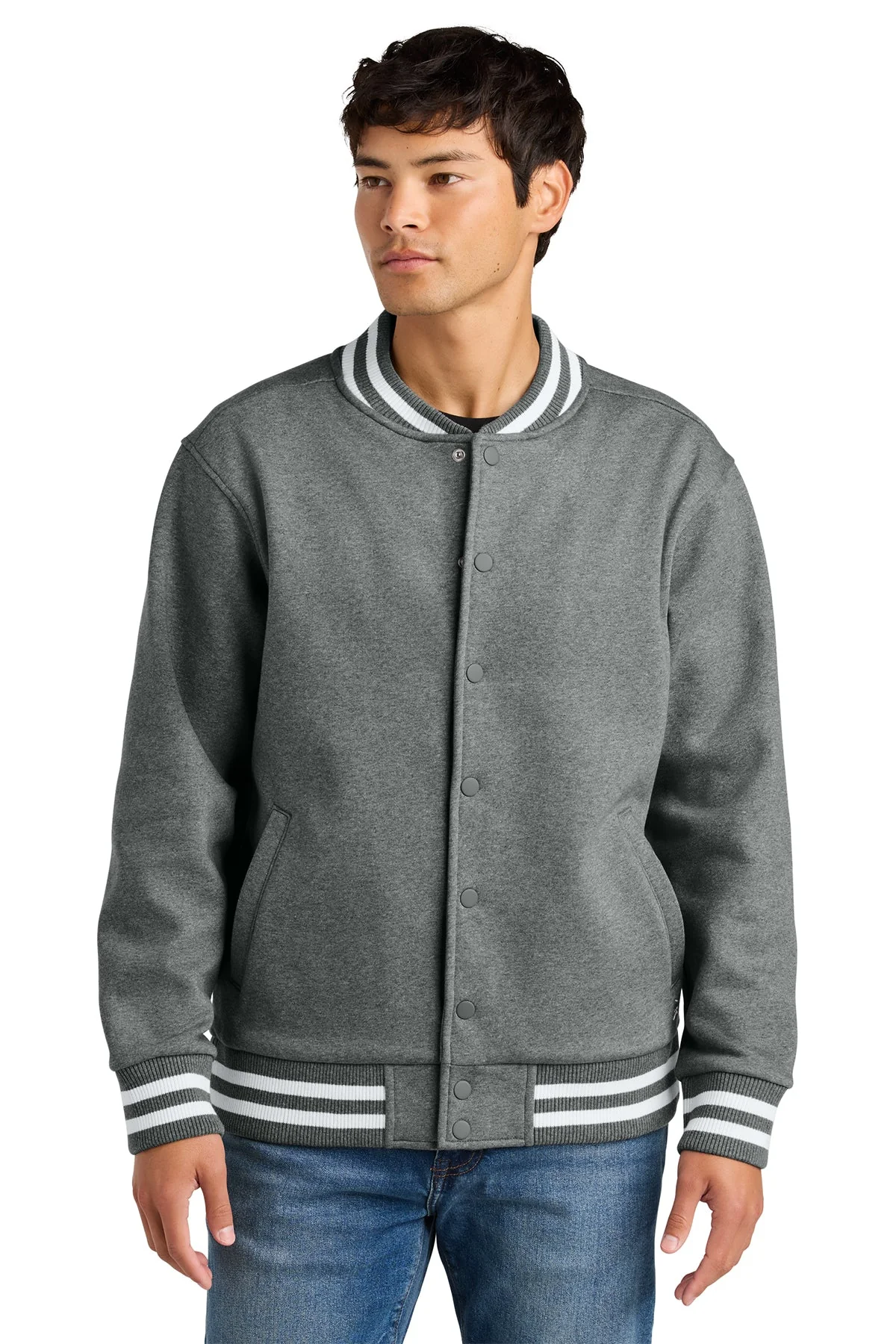 New Era Varsity Heavyweight Custom Fleece Jackets, Grey Frost - Image 4
