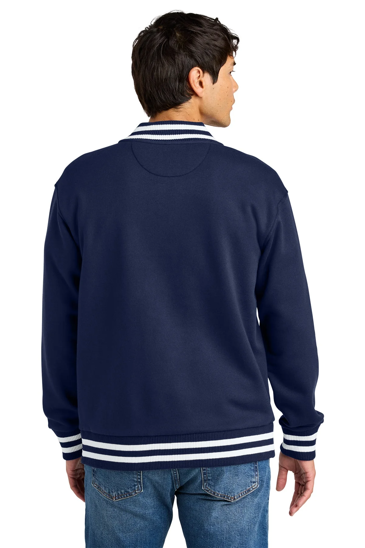 New Era Varsity Heavyweight Custom Fleece Jackets, True Navy - Image 2