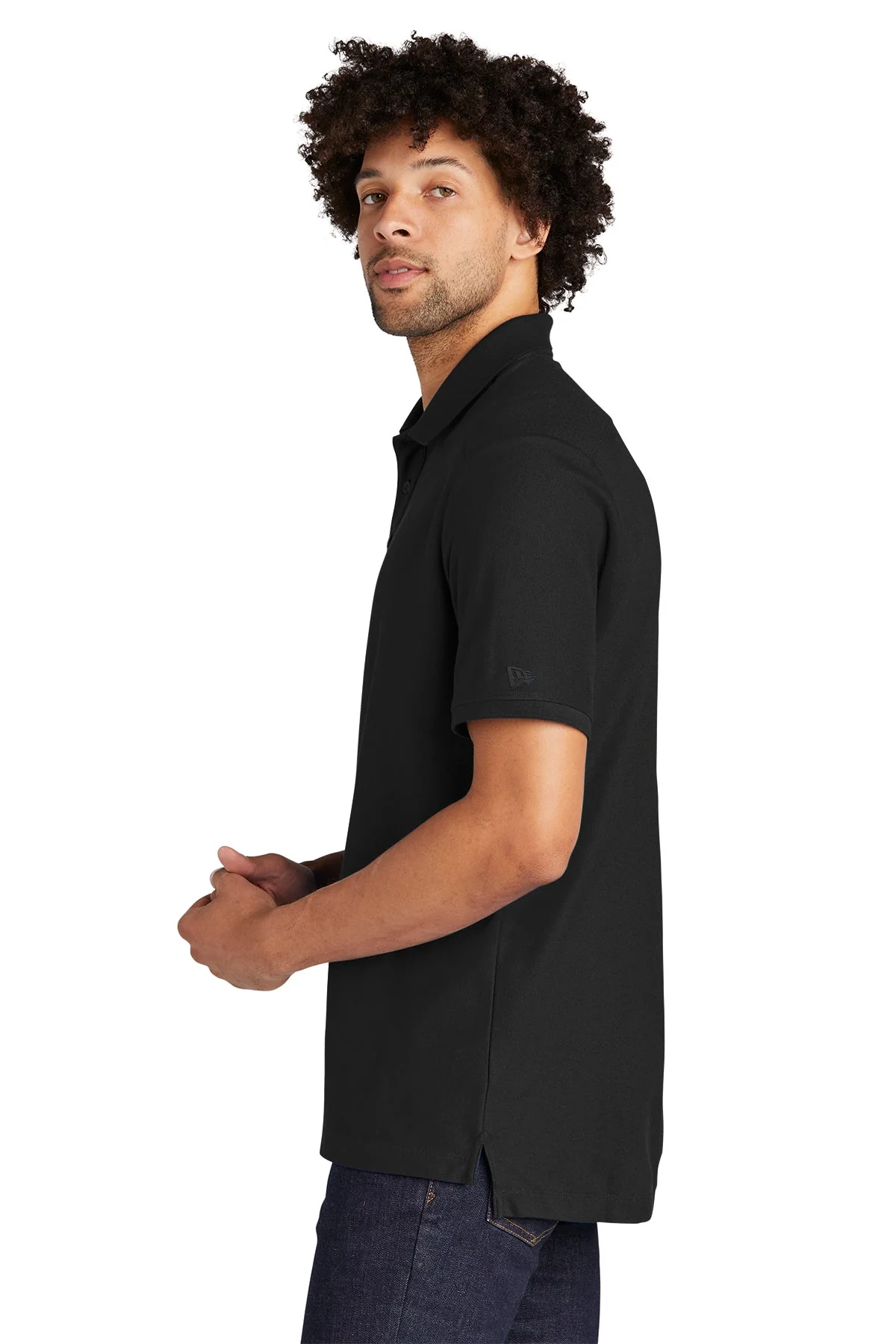 New Era Home Plate Polo, Black [ACI Jet Uniforms] - Image 3