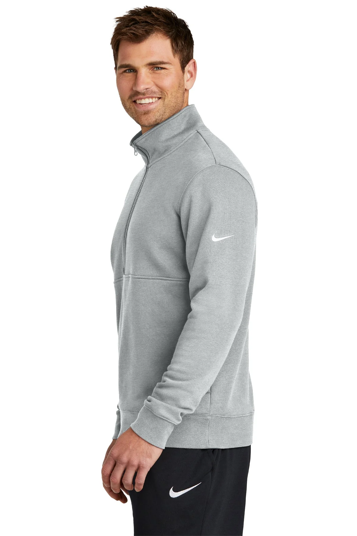 Nike Club Fleece Quarter-Zip, Dark Grey Heather [Milford Mining Company Utah] - Image 3