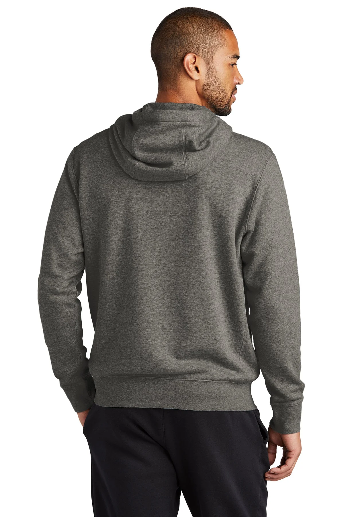 Nike Club Fleece Custom Zip Hoodies, Charcoal Heather - Image 2