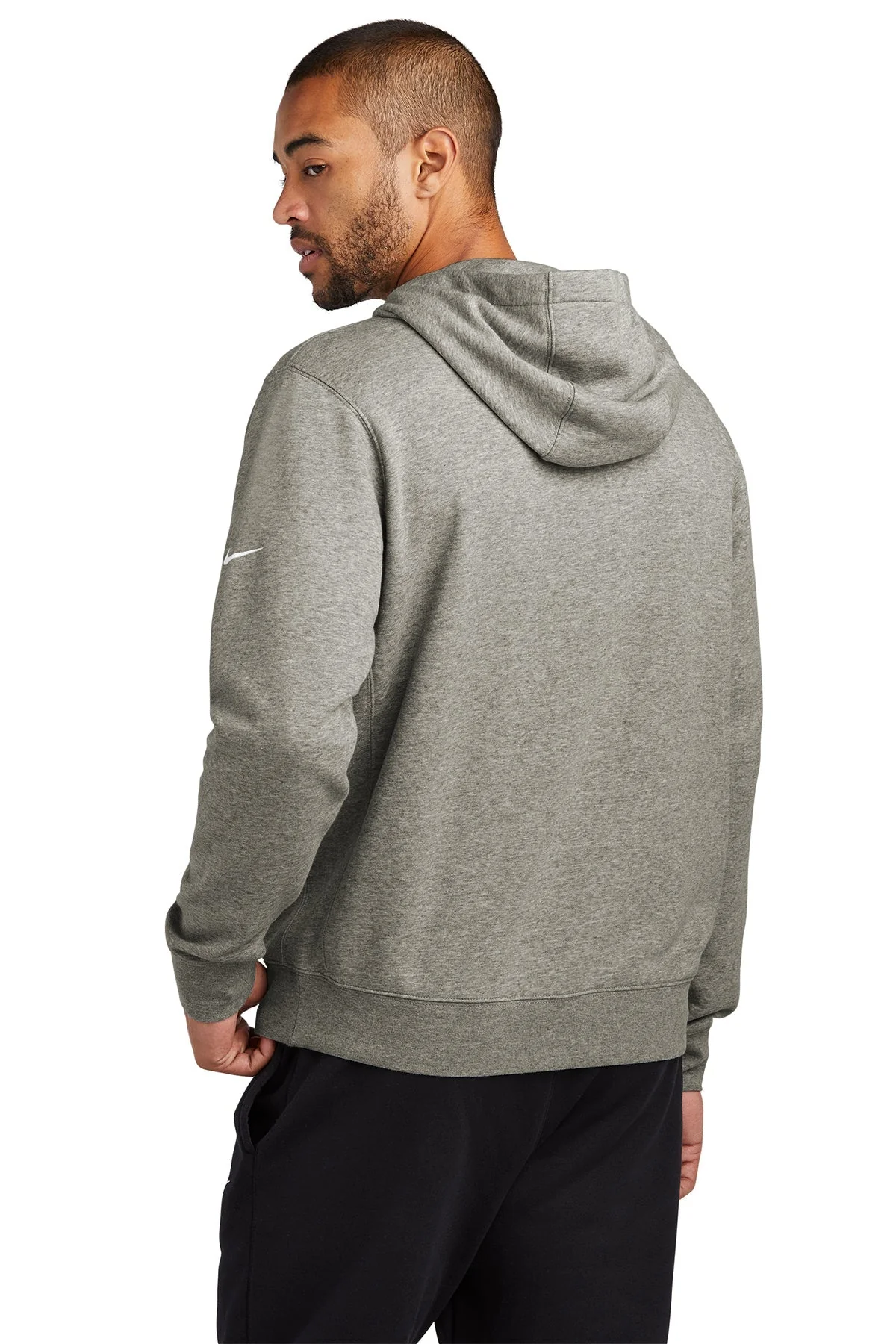 Nike Club Swoosh Hoodie, Dark Grey Heather [Real8 Group] - Image 2