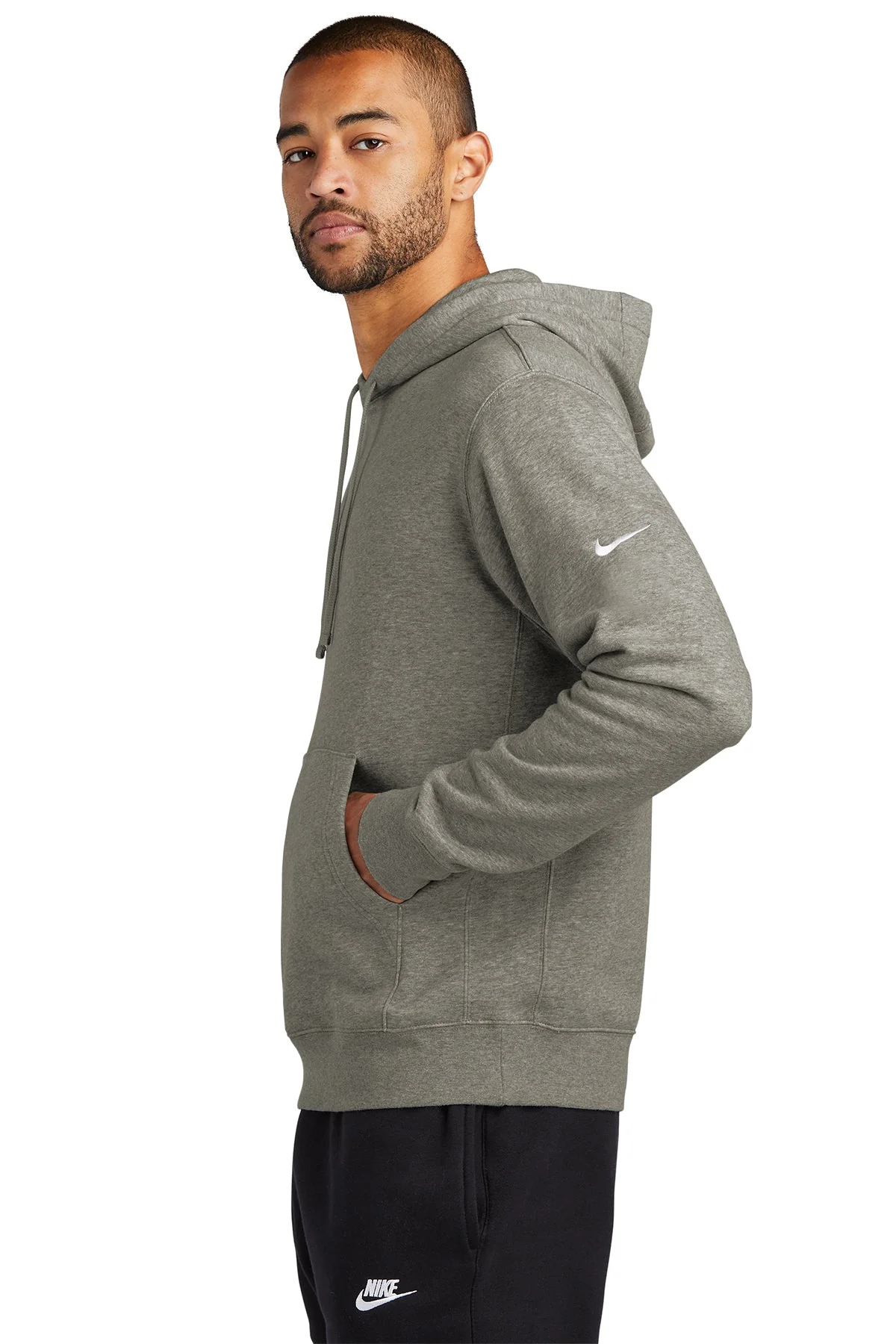 Nike Club Swoosh Hoodie, Dark Grey Heather [Real8 Group] - Image 3