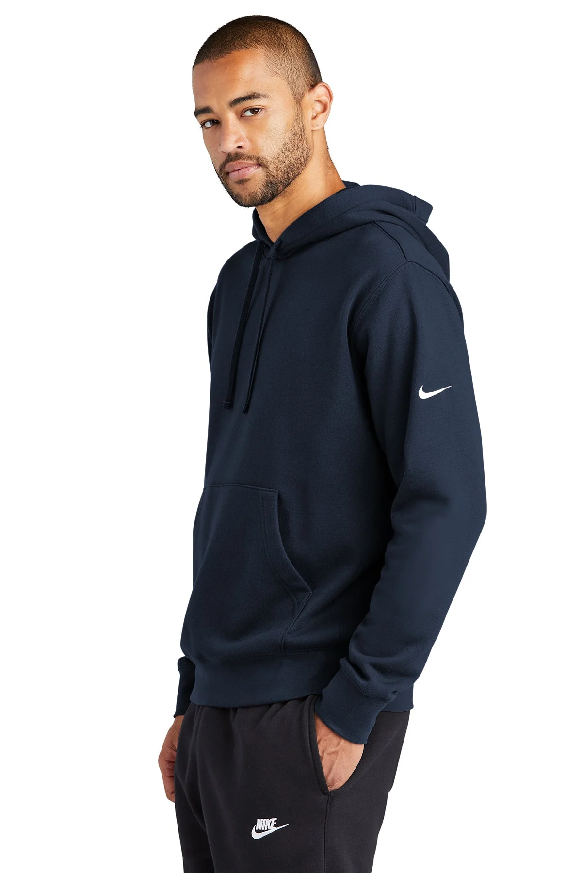 Nike Club Swoosh Customized Hoodies, Midnight Navy - Image 3
