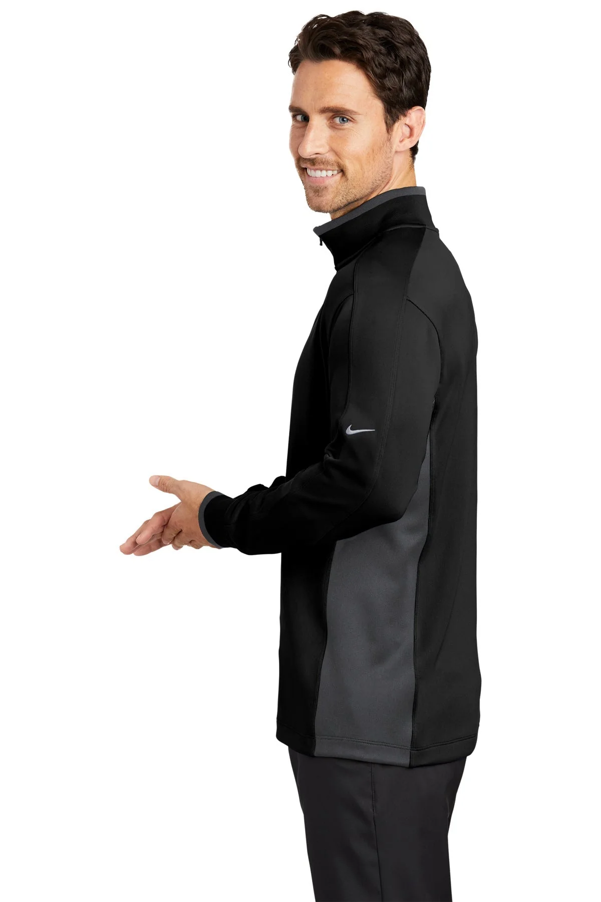 Nike Dri-FIT Quarter Zip Cover-Up, Black/ Dark Grey/ White [ACI Jet Uniforms] - Image 3