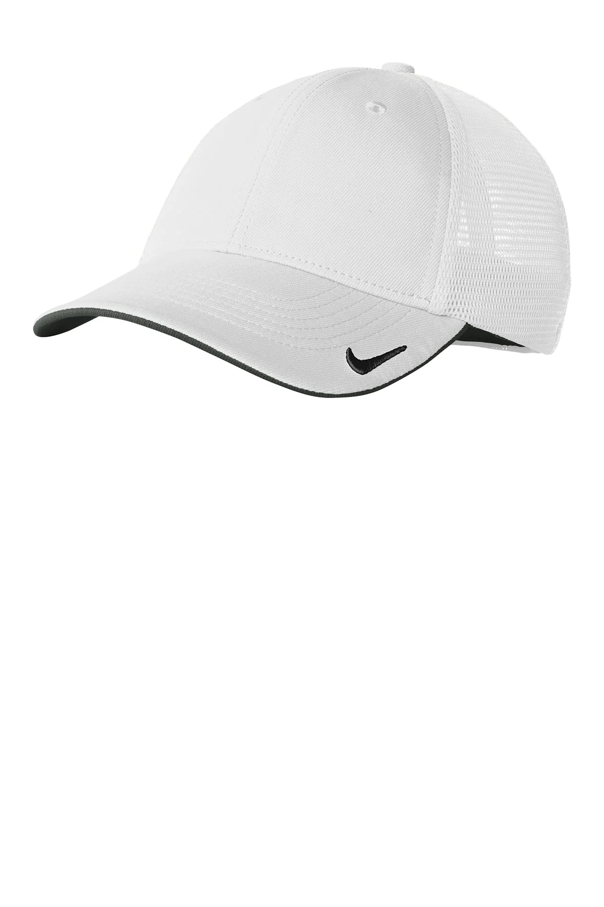 Nike DriFIT Mesh Back Custom Caps, White/ White - Image 2