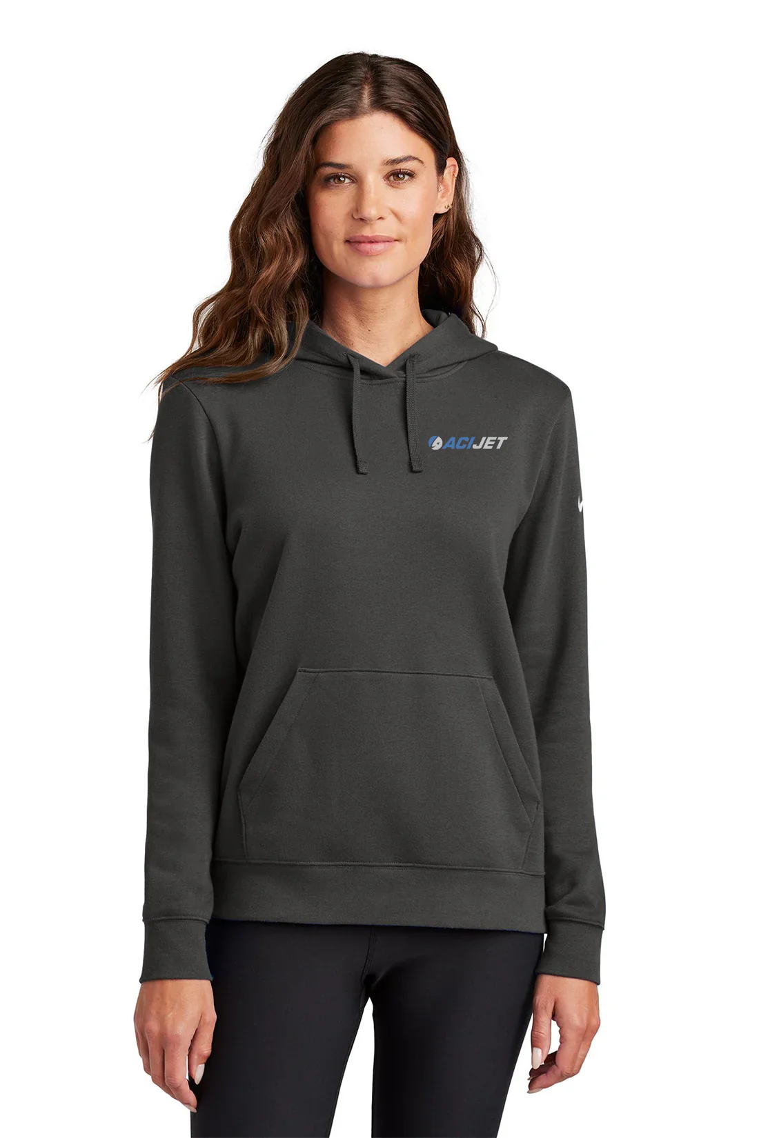 Nike Ladies Club Fleece Pullover Hoodie, Anthracite [ACI Jet Uniforms]