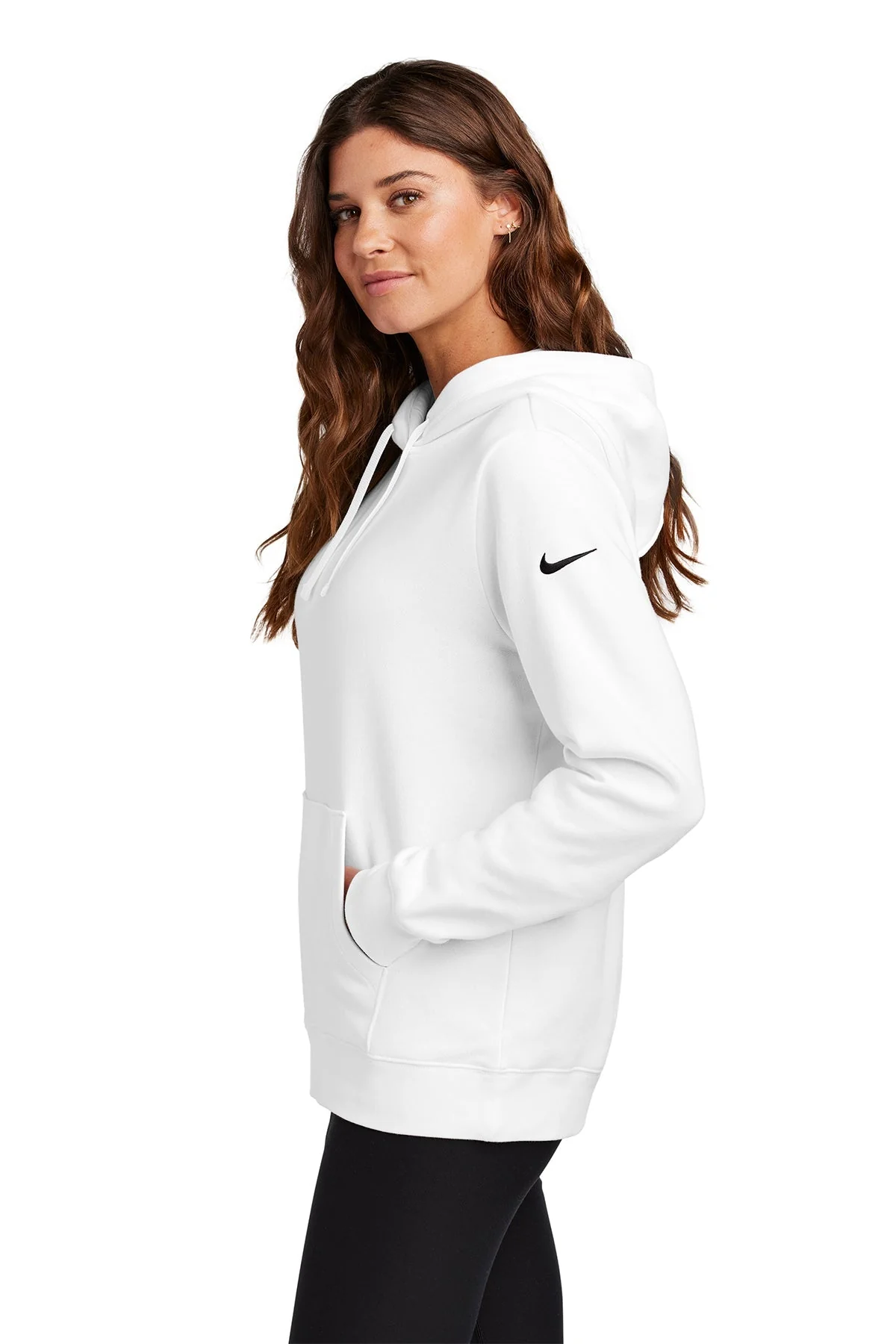 Nike Ladies Club Fleece Pullover Hoodie, White [GuidePoint Security Cloud Security] - Image 3