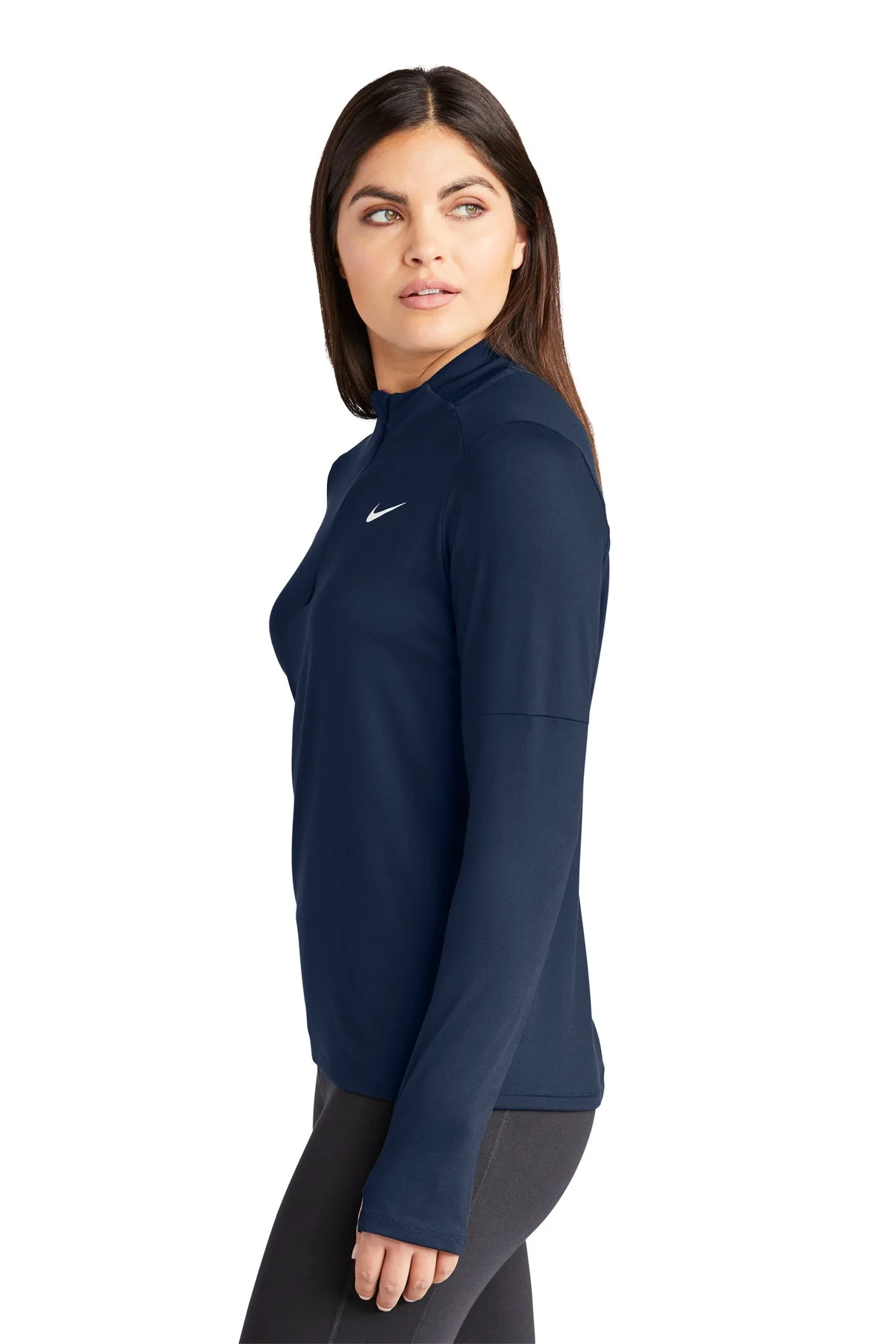 Nike Ladies Dri-FIT Element Quarter Zip, Navy [Control Risks] - Image 3