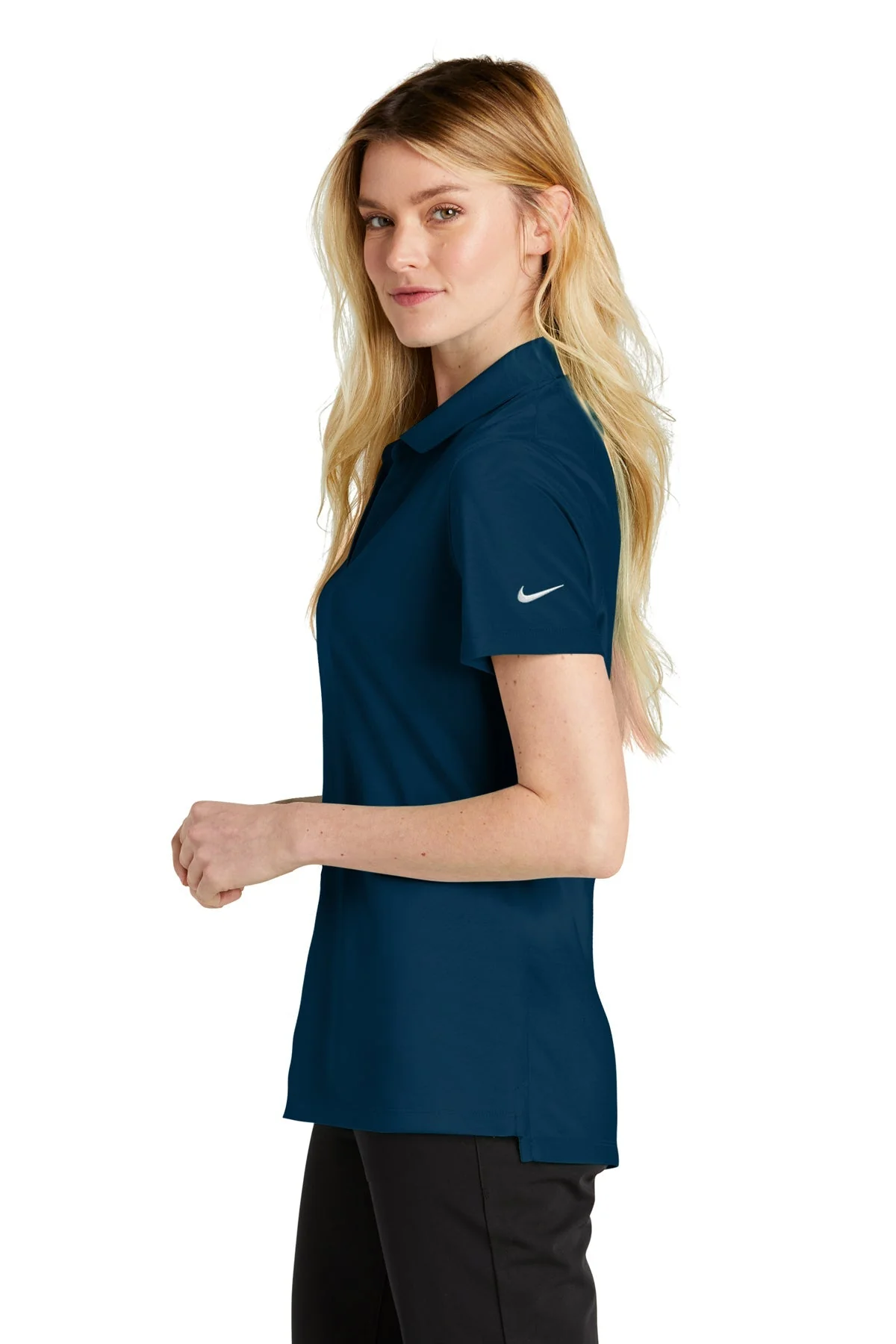 Nike Ladies Dri-FIT Micro Pique Polo, Navy [CommStar Credit Union] - Image 3