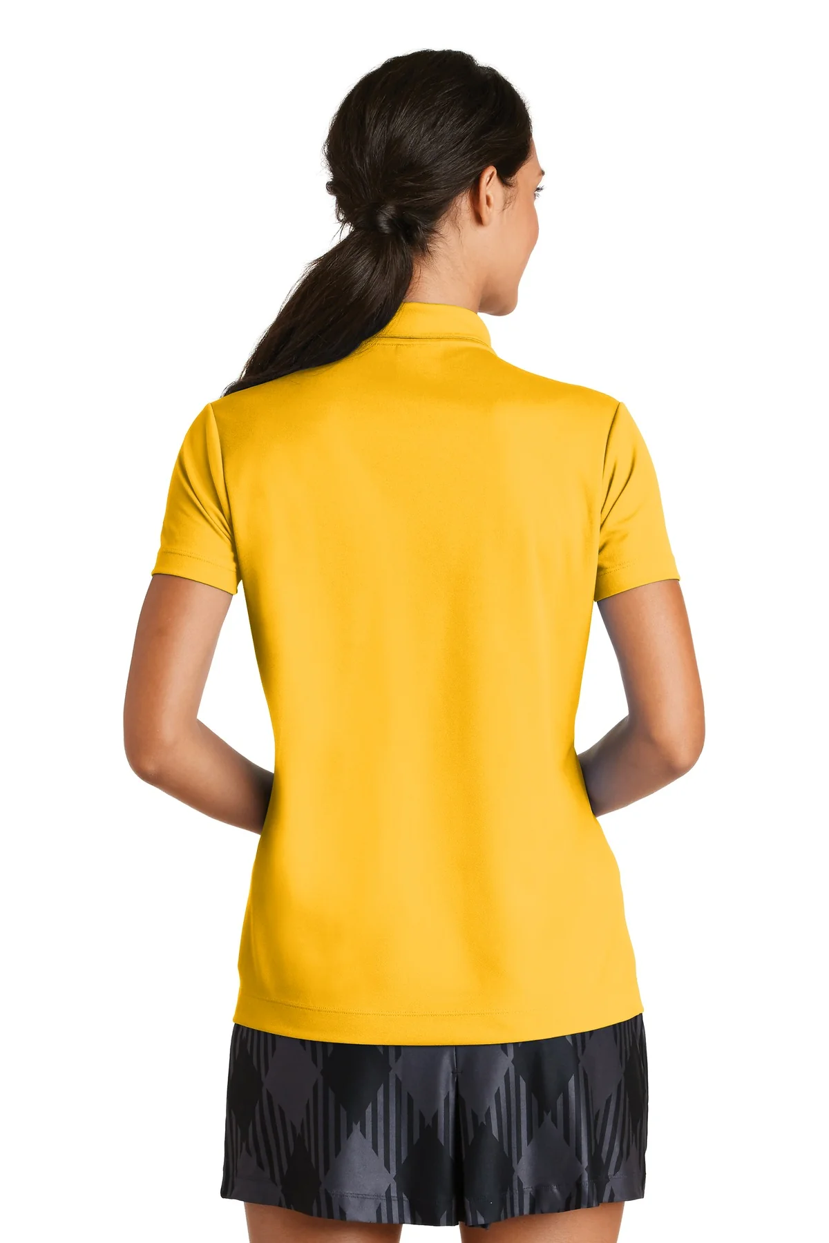 Nike Ladies Dri-FIT Micro Pique Custom Polos, University Gold - Image 3