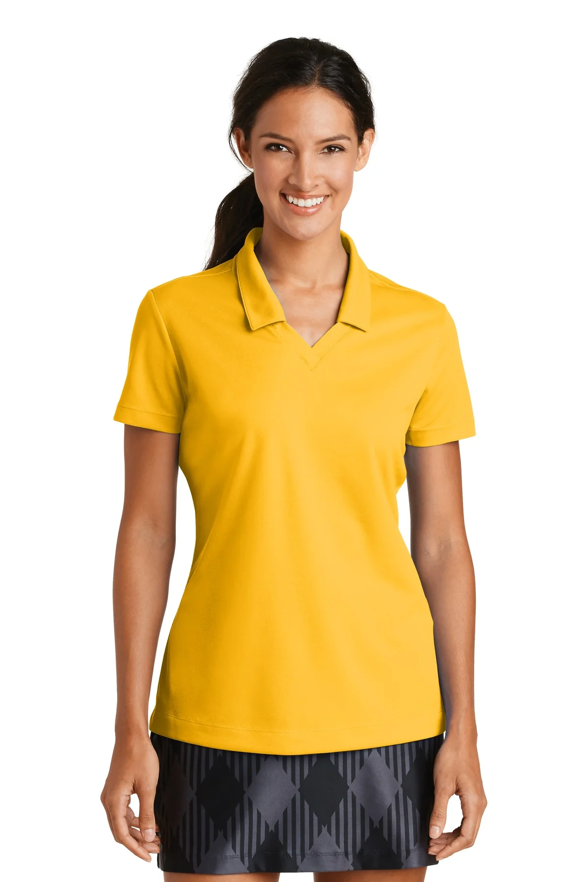 Nike Ladies Dri-FIT Micro Pique Custom Polos, University Gold - Image 4