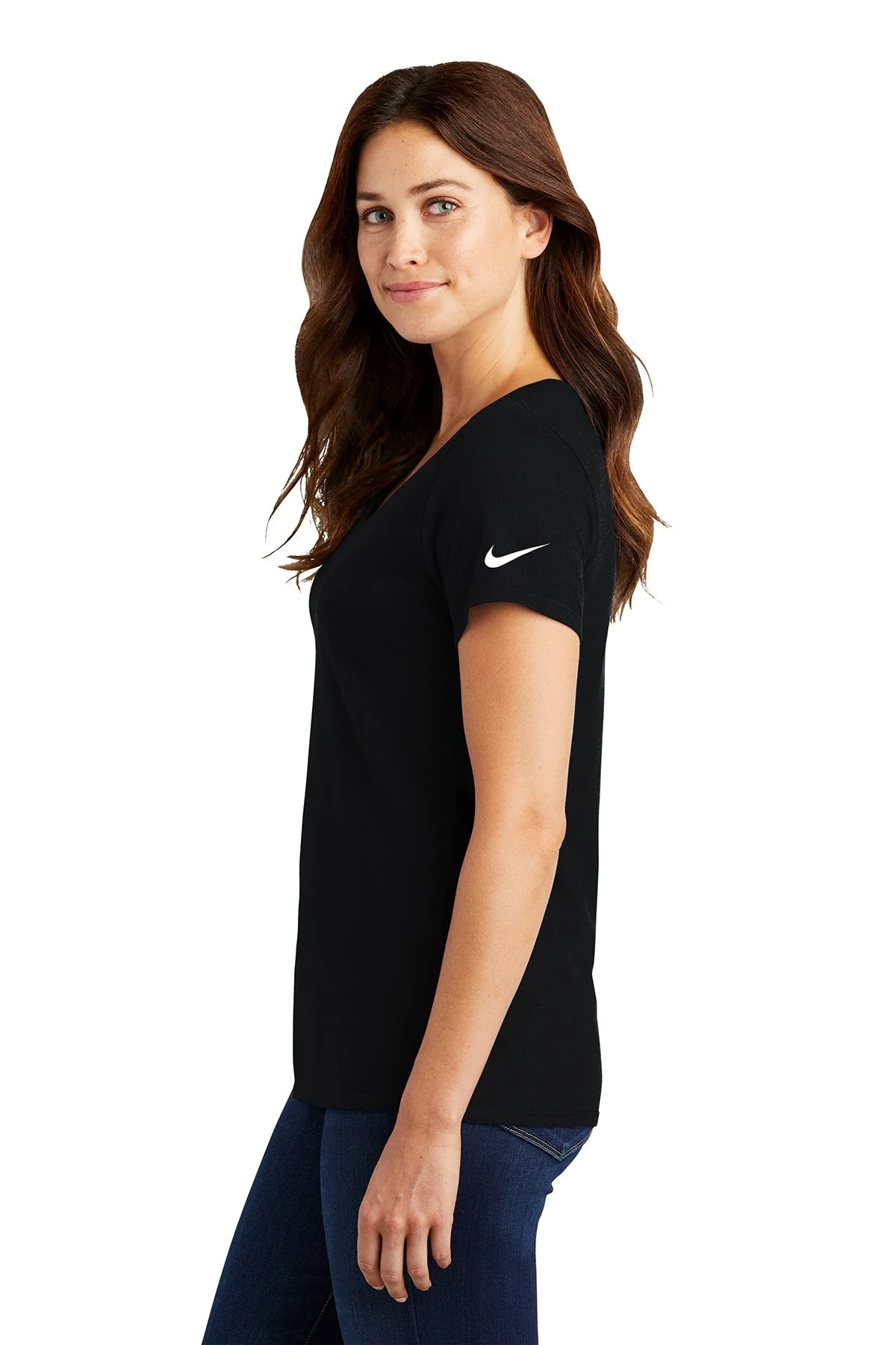 Nike Ladies DriFIT CottonPoly Scoop Neck Tee, Black [Callan LLC] - Image 3