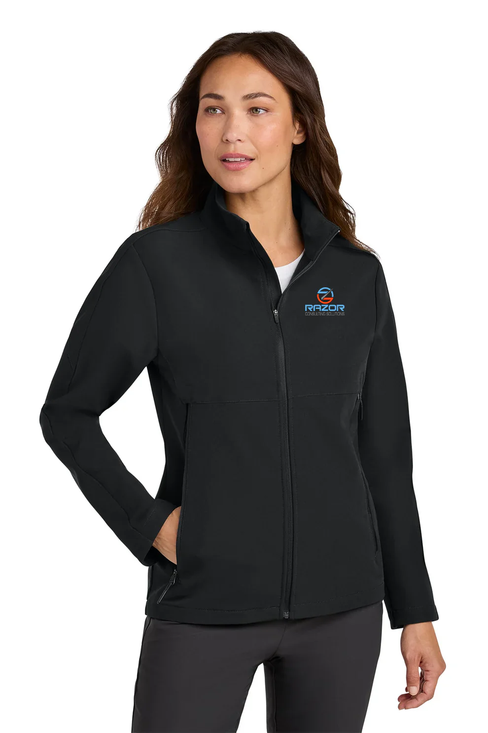 Nike Womens Full-Zip Soft Shell Jacket, Black [Razor Consulting Solutions]