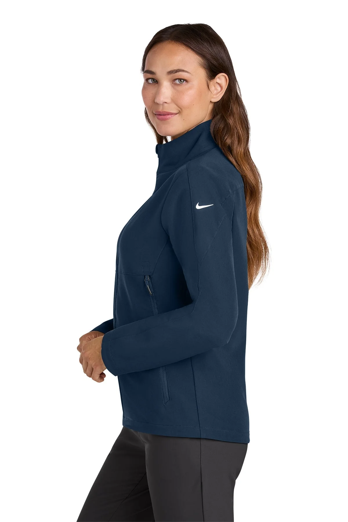 Nike Womens Full-Zip Soft Shell Jacket, Navy [GuidePoint Security Cloud Security] - Image 3