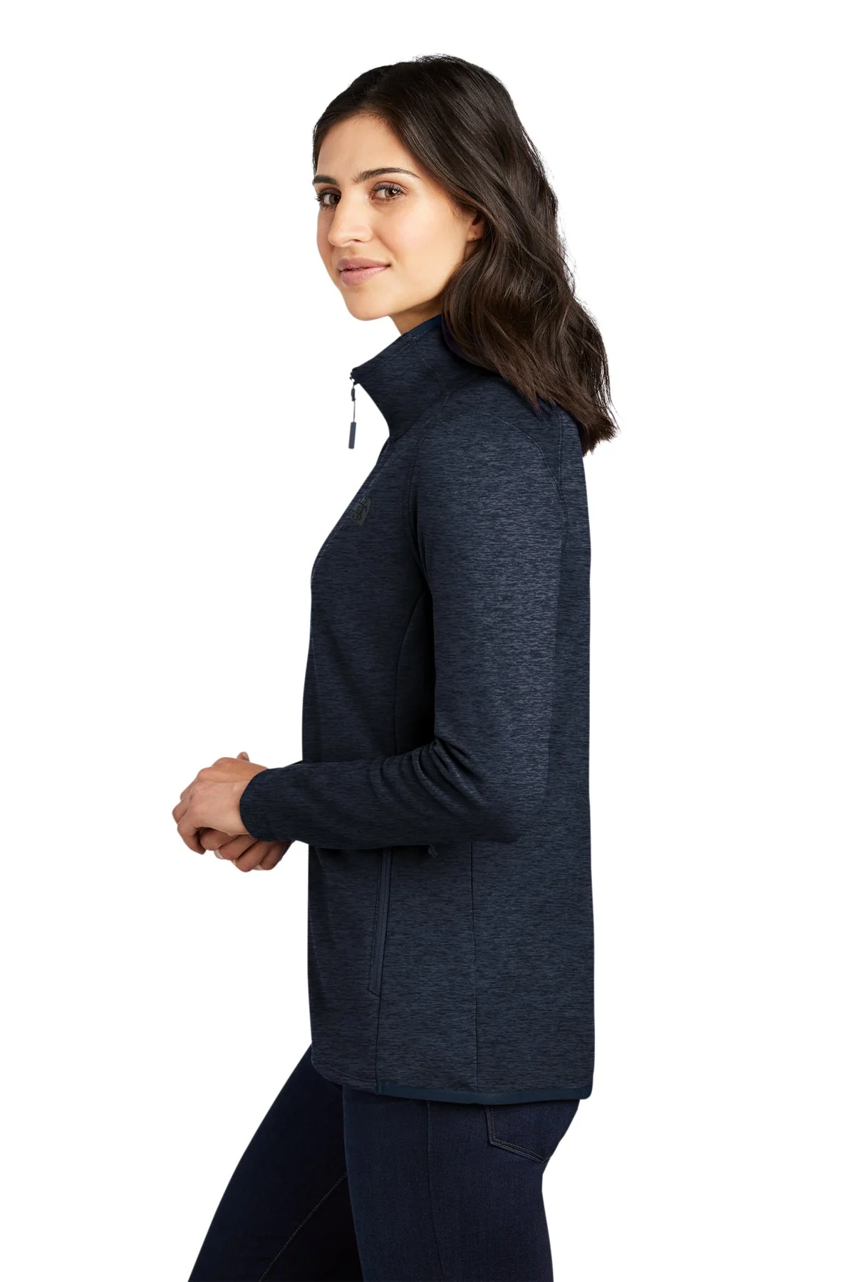 North Face Ladies Skyline Full-Zip Fleece Jacket, Urban Navy Heather [Horizontal Talent] - Image 3