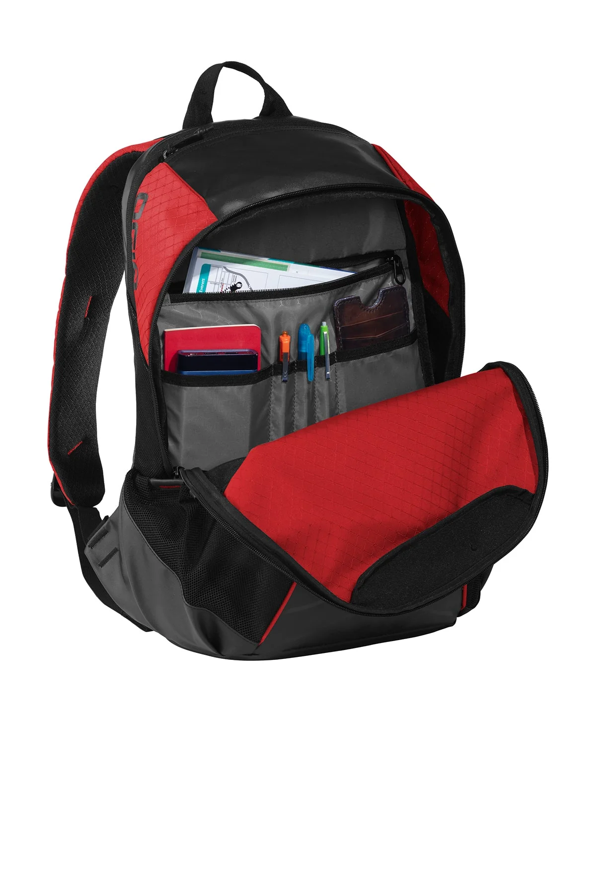 OGIO Basis Customzied Backpacks, Ripped Red - Image 3