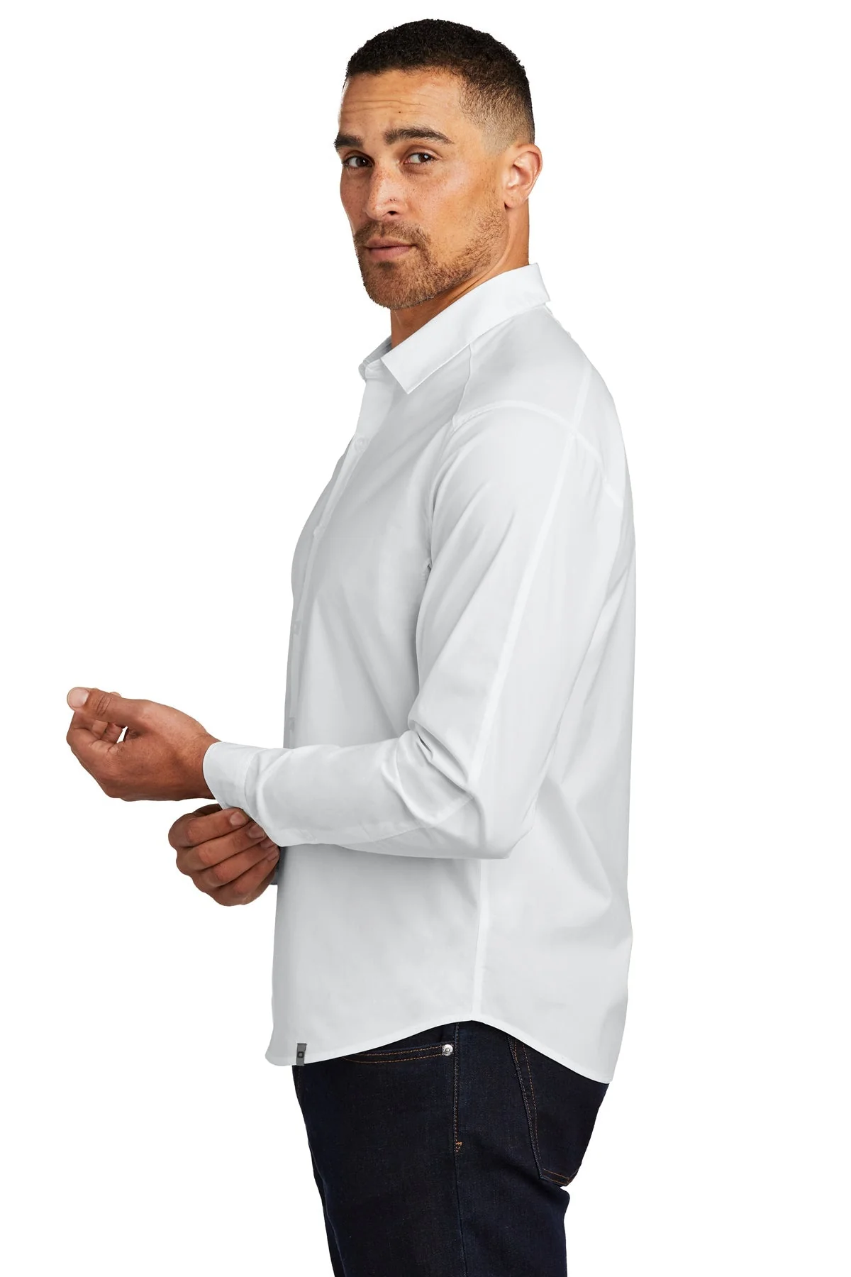 OGIO Commuter Woven Shirt, White [Maine State Credit Union] - Image 3