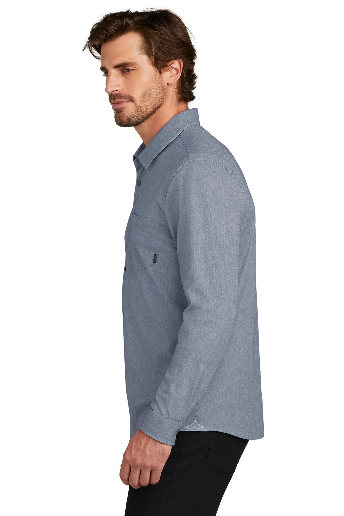 OGIO Extend Button Down, Deep Blue Heather [FORT Robotics] - Image 3