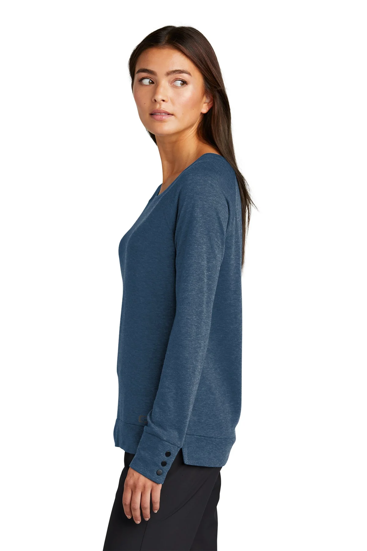 OGIO Ladies Command Long Sleeve Scoop Neck Tees, Spar Blue - Image 3