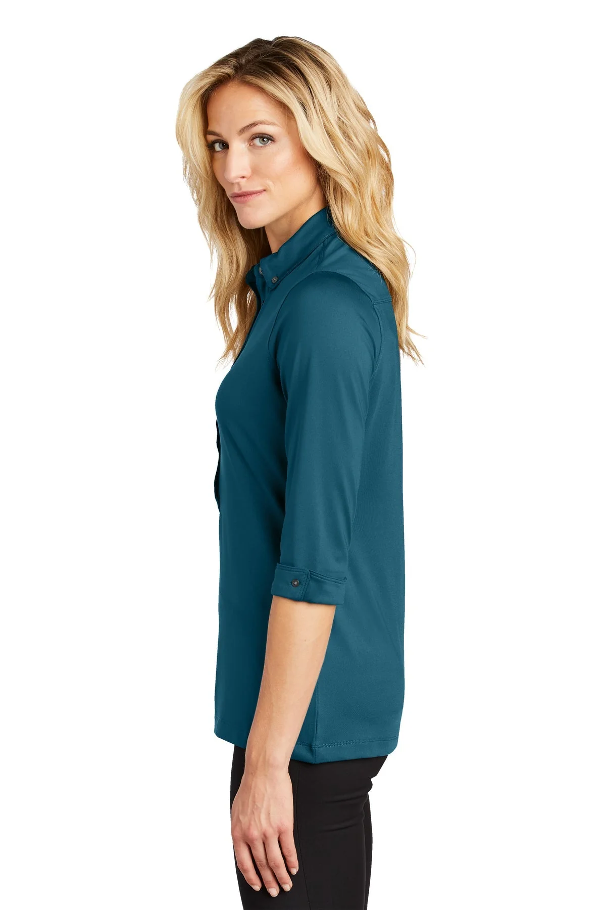OGIO Ladies Gauge Polo, Teal Throttle [CommStar Credit Union] - Image 3
