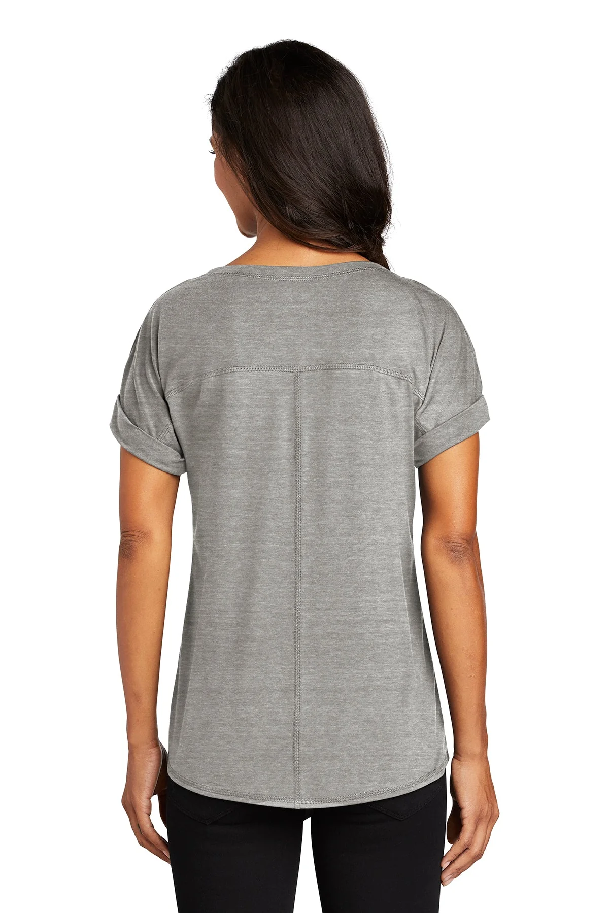 OGIO Ladies Luuma Cuffed Tee, Petrol Grey [Matos Builders] - Image 2