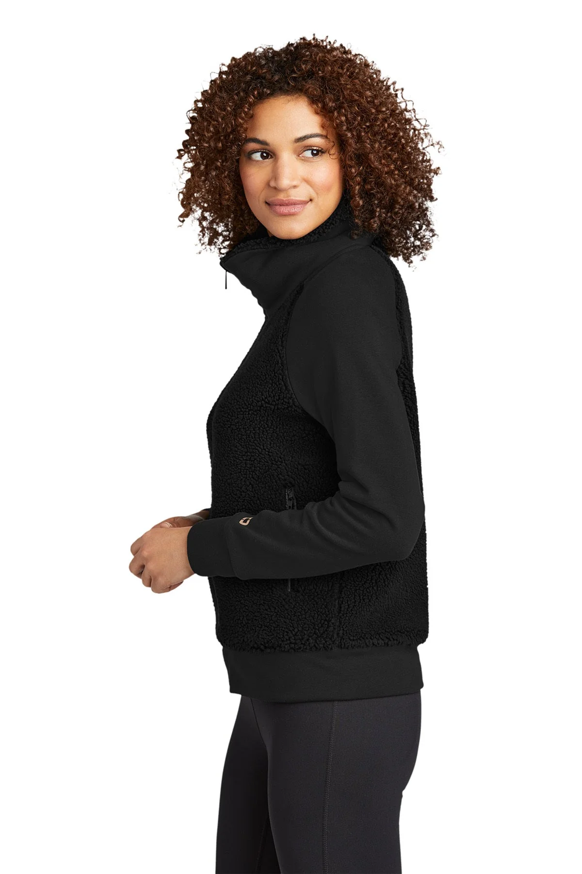 OGIO Ladies Luuma Sherpa Jacket, Blacktop [New England Construction] - Image 3