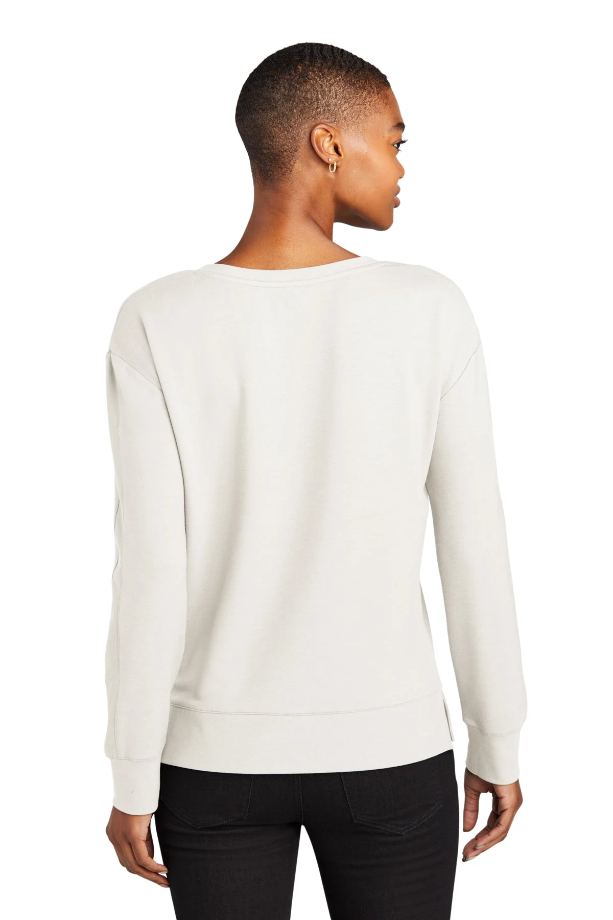 OGIO Ladies Luuma Long Sleeve V-Neck, Ivory Snow [Matos Builders] - Image 2