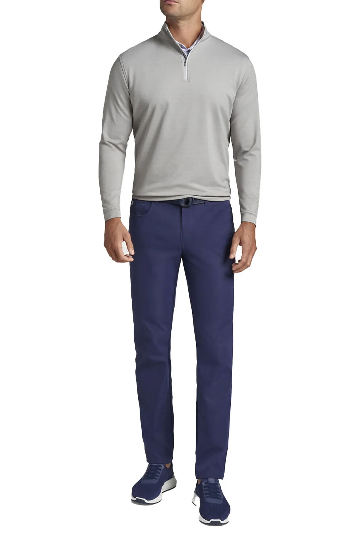 Peter Millar Perth Melange Quarter-Zip, Gale Grey [GuidePoint Security] - Image 2
