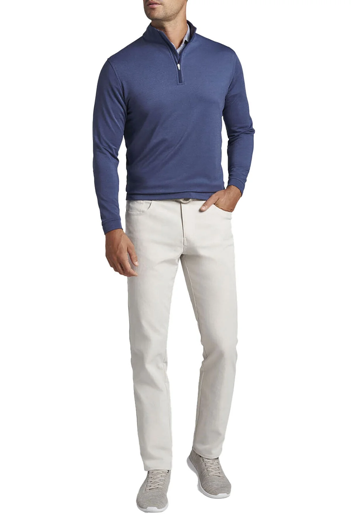 Peter Millar Perth Melange Quarter-Zip, Navy [GuidePoint Security] - Image 2