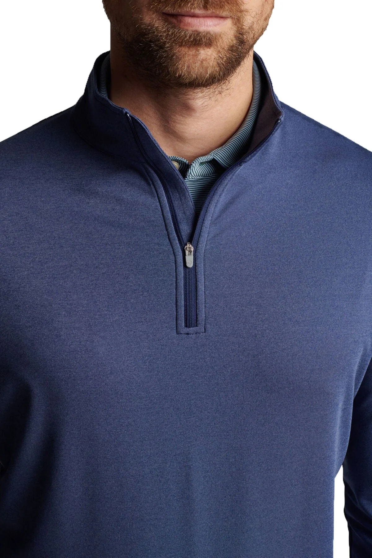 Peter Millar Perth Melange Quarter Zip, Navy [GuidePoint Security Cloud Security] - Image 3