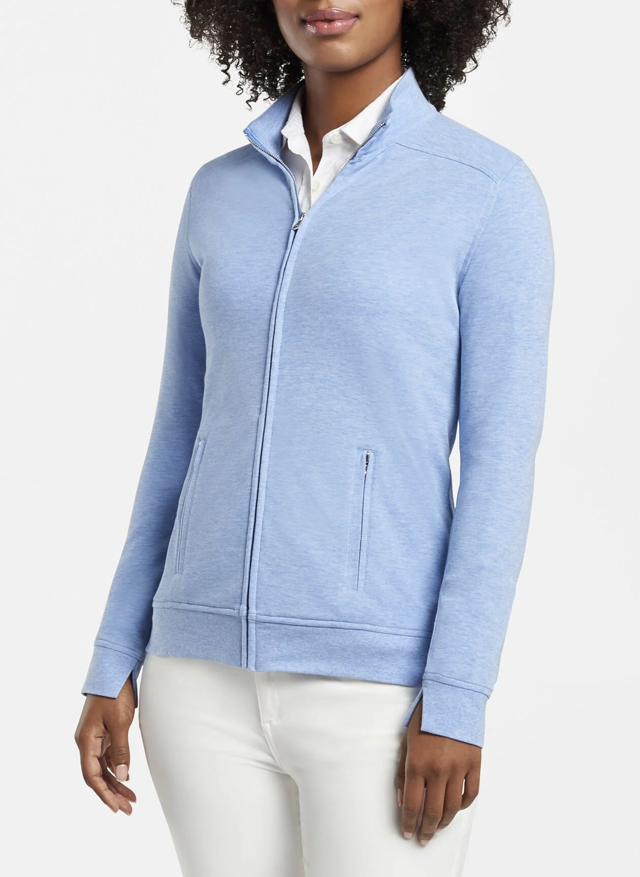 Peter Millar Women's Crown Interlock Full-Zip, Regatta Blue
