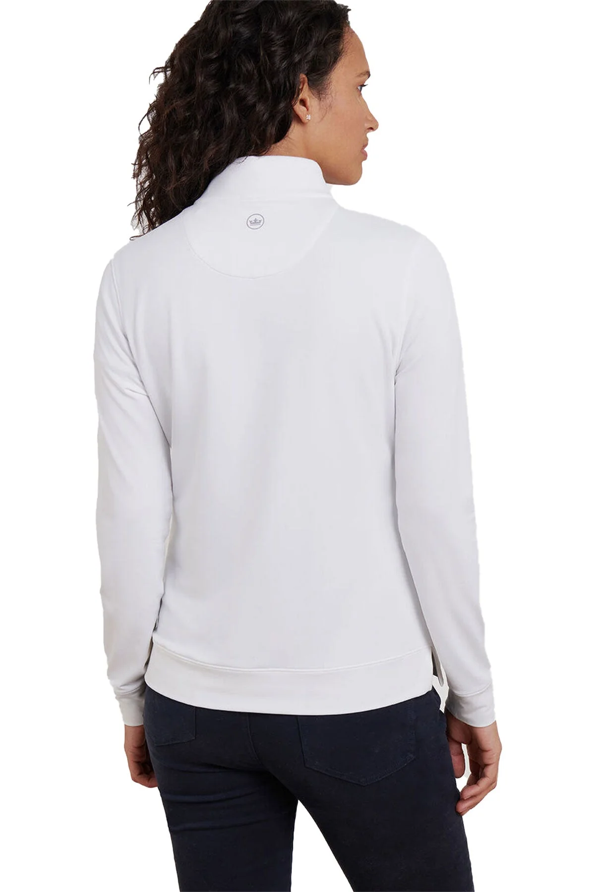 Peter Millar Womens Perth Performance Quarter-Zip, White [Matos Builders] - Image 2