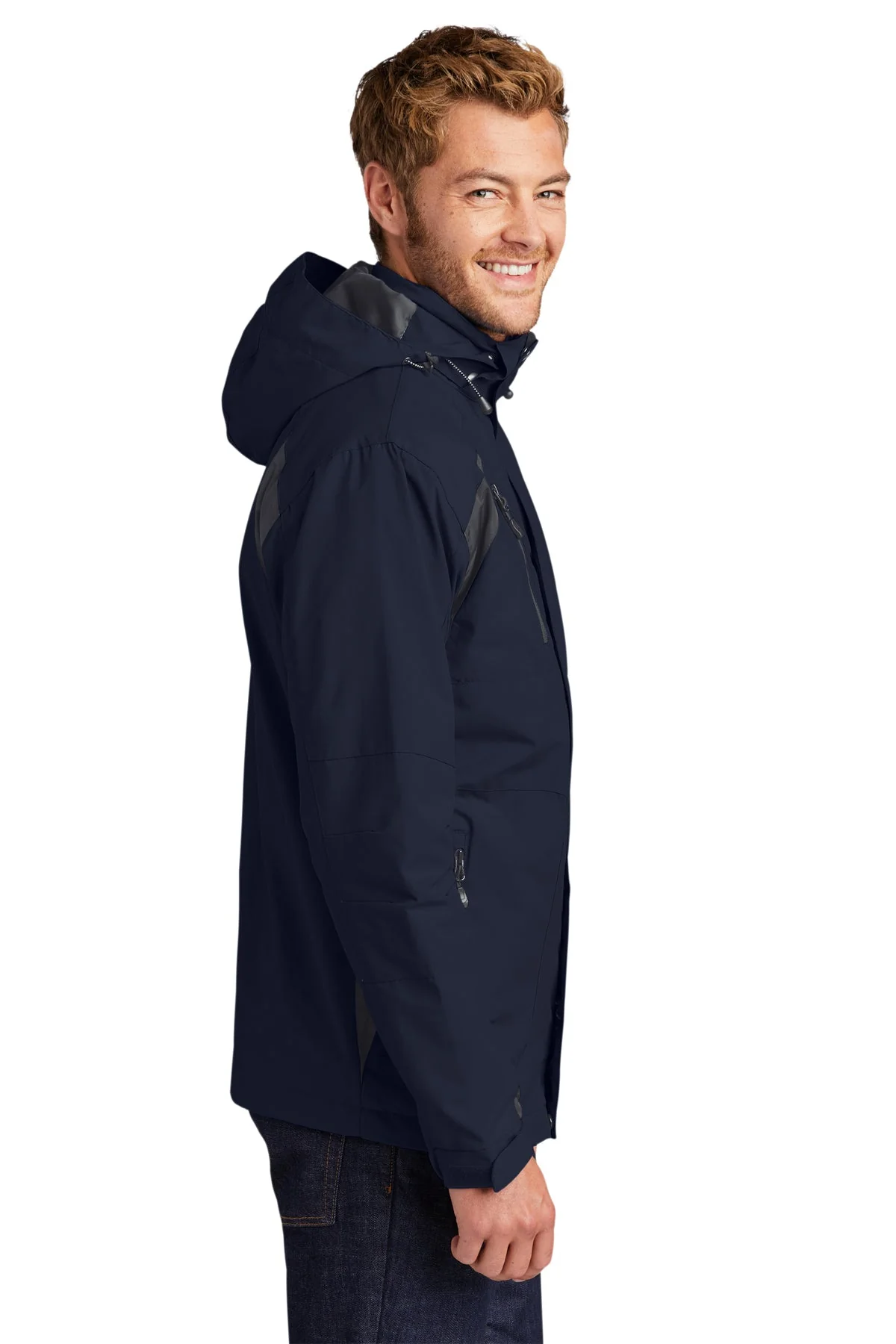 Port Authority All-Season II Custom Jackets, True Navy/ Iron Grey - Image 3
