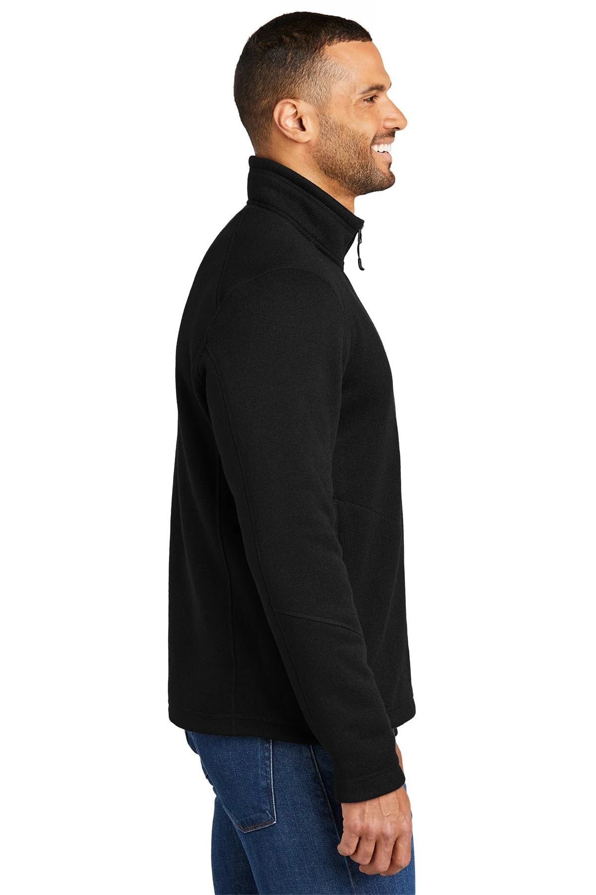 Port Authority Arc Sweater Fleece 1/4-Zip, Deep Black [NCT] - Image 3