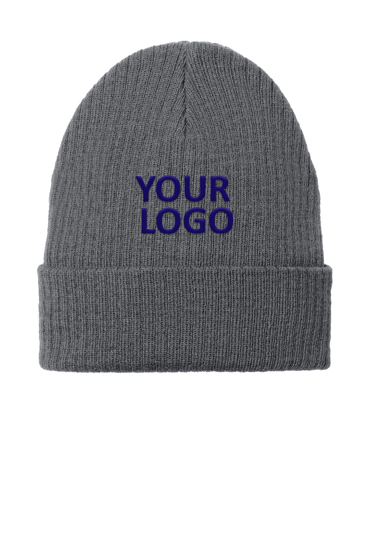 Port Authority C-Free Recycled Customized Beanies, Grey Steel