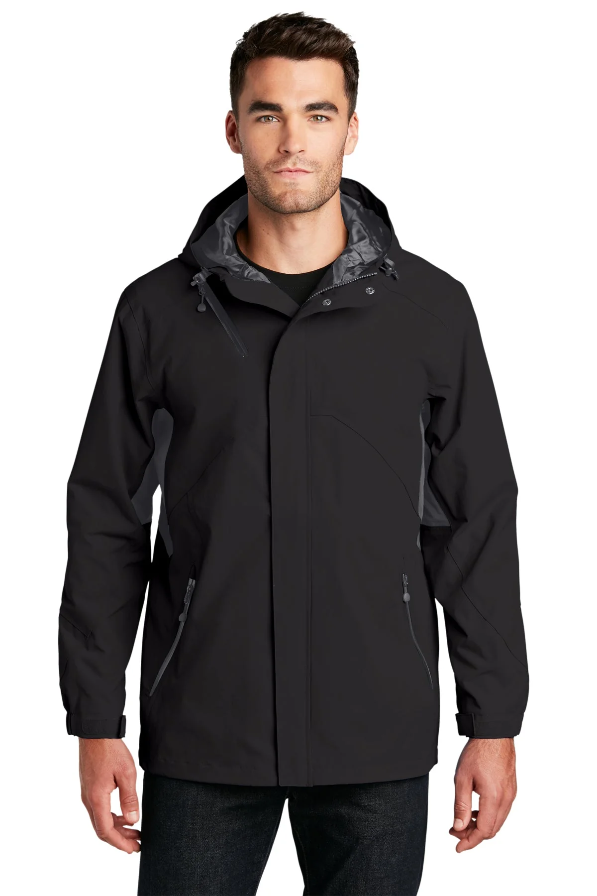 Port Authority Cascade Customized Waterproof Jackets, Black/ Magnet - Image 4