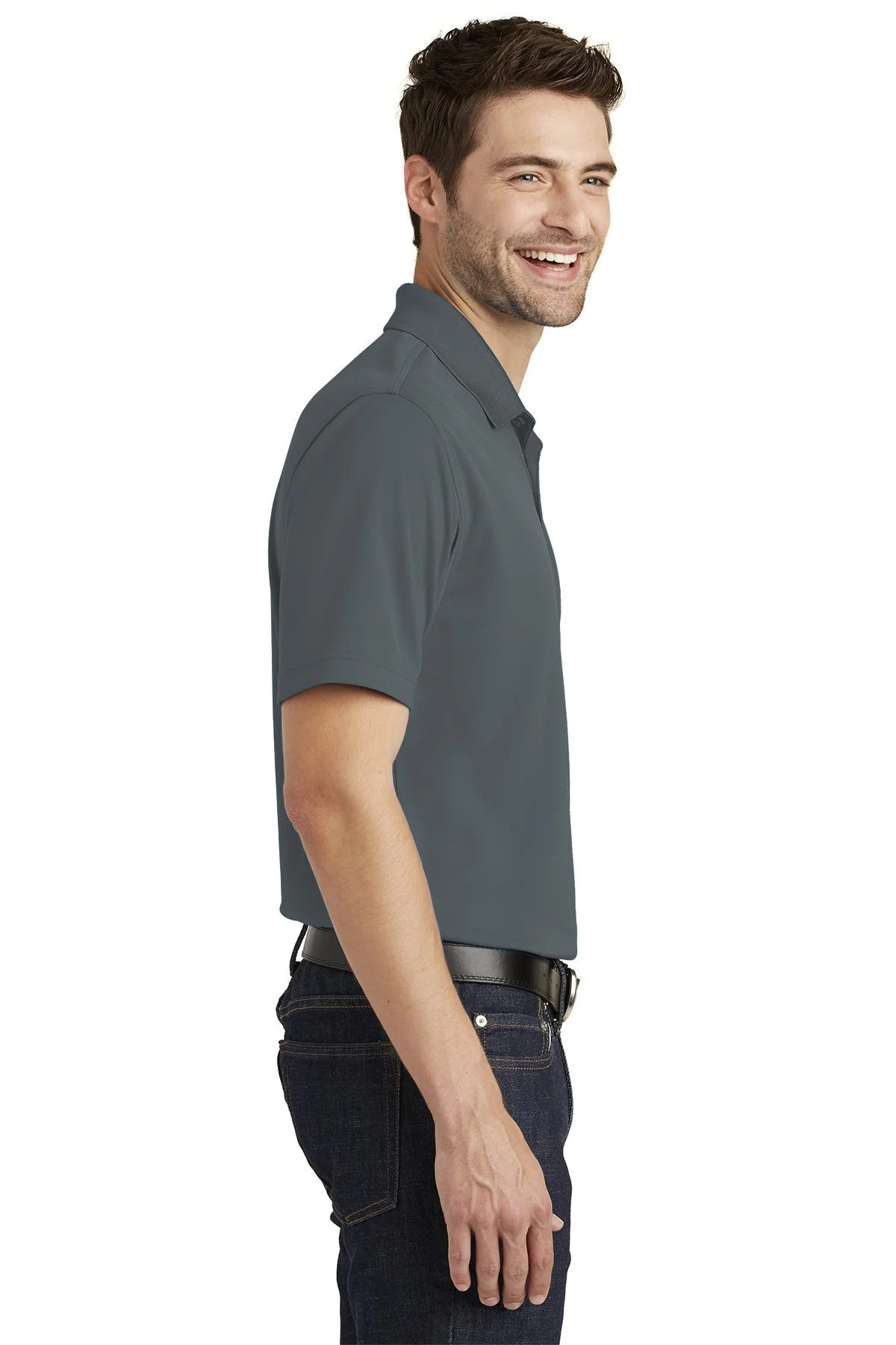 Port Authority Dry Zone UV Micro-Mesh  Polo, Graphite [Powell's Plumbing LLC] - Image 3