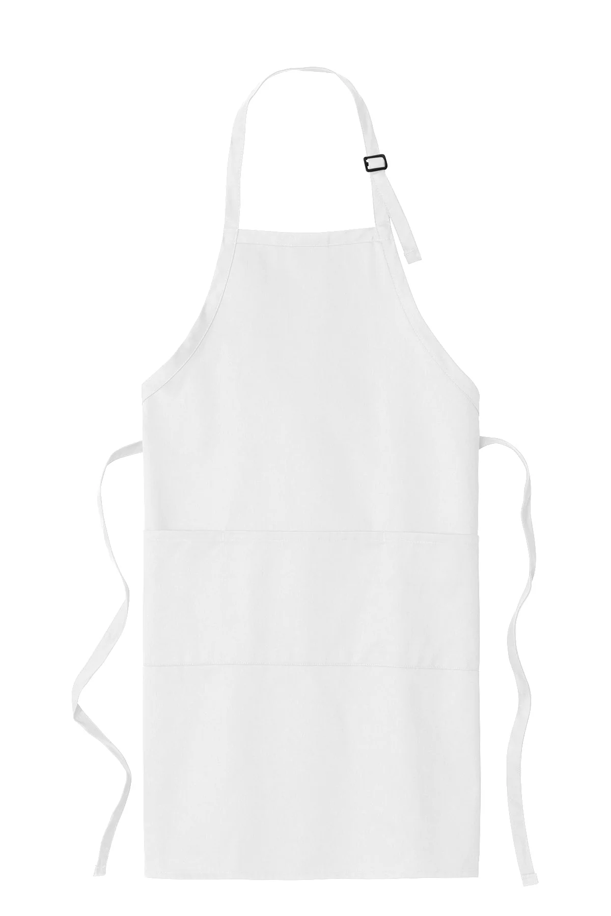 Port Authority Easy Care Customized Extra Long Bib Aprons with Stain Release, White - Image 3