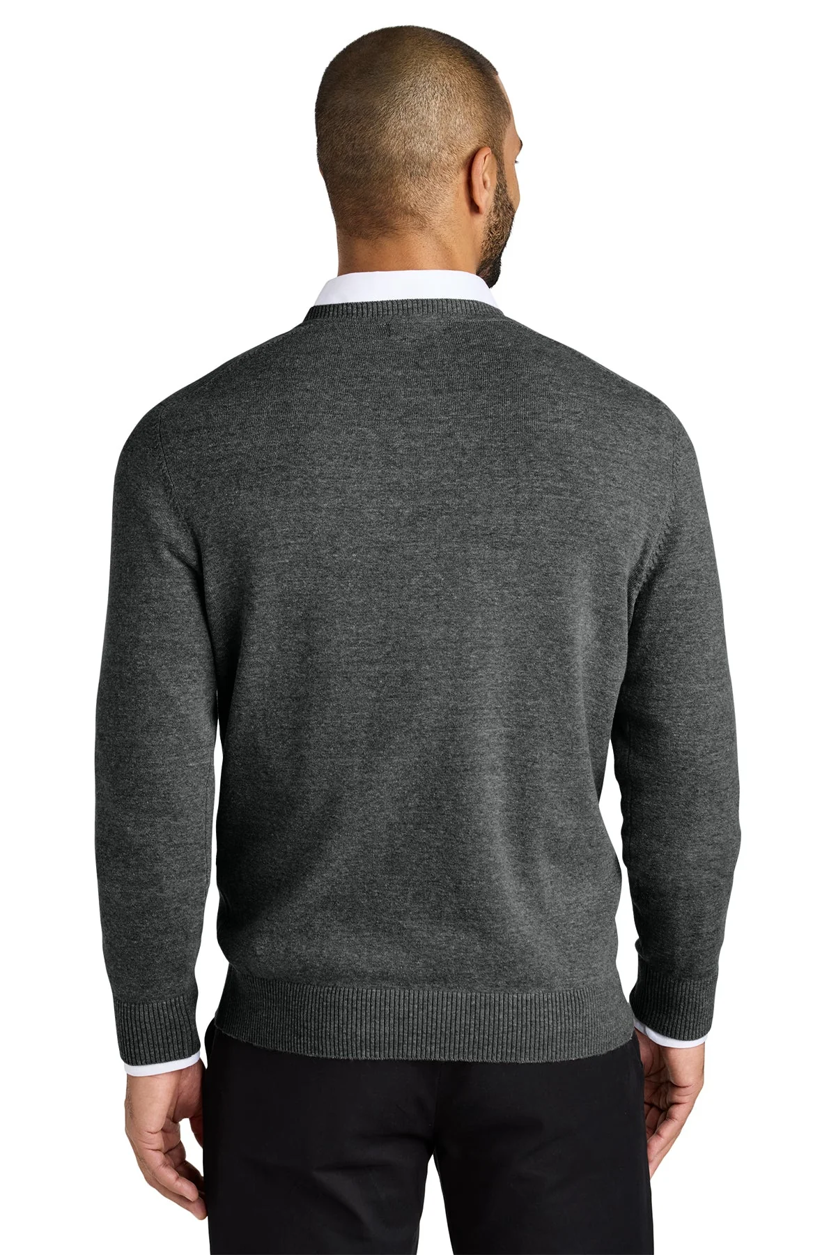Port Authority Easy Care V-Neck Sweater, Charcoal Heather [TruNorthern] - Image 2
