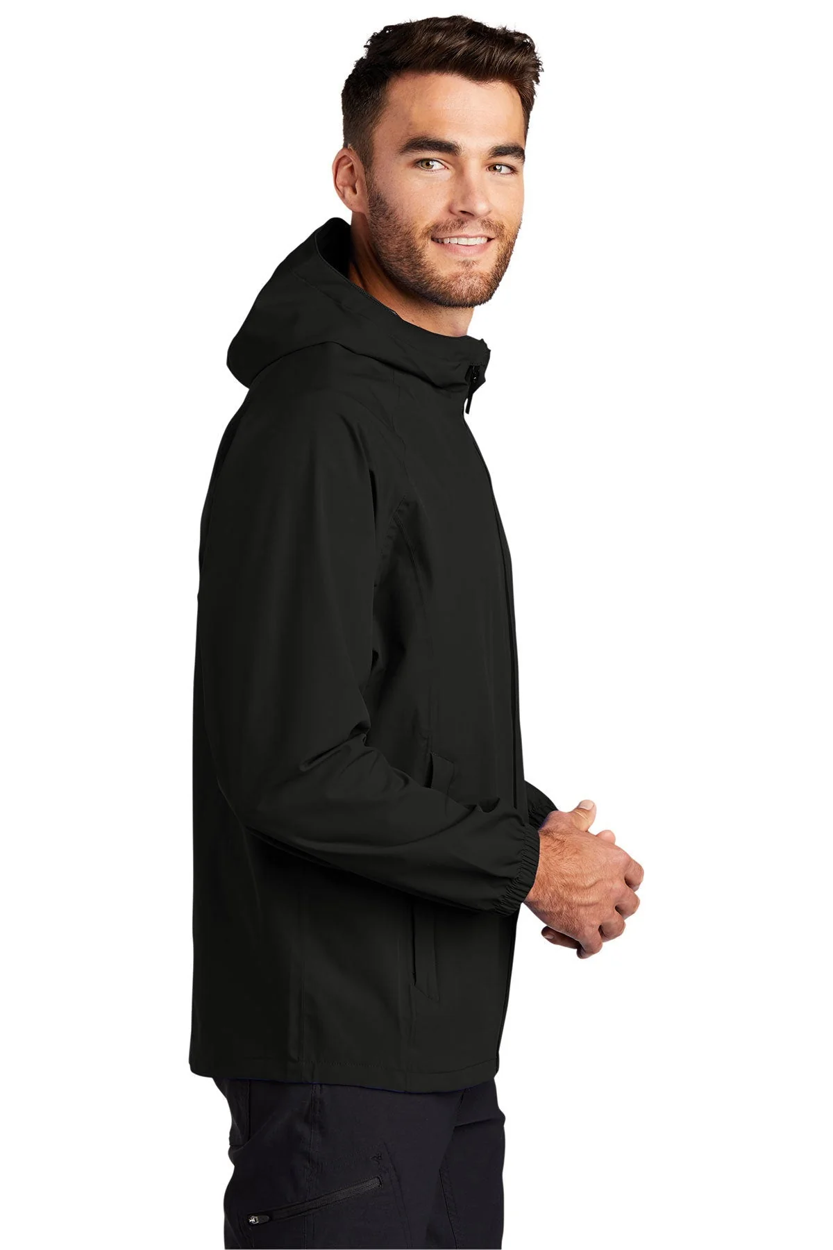 Port Authority Essential Rain Jacket, Deep Black [Maine State Credit Union] - Image 3