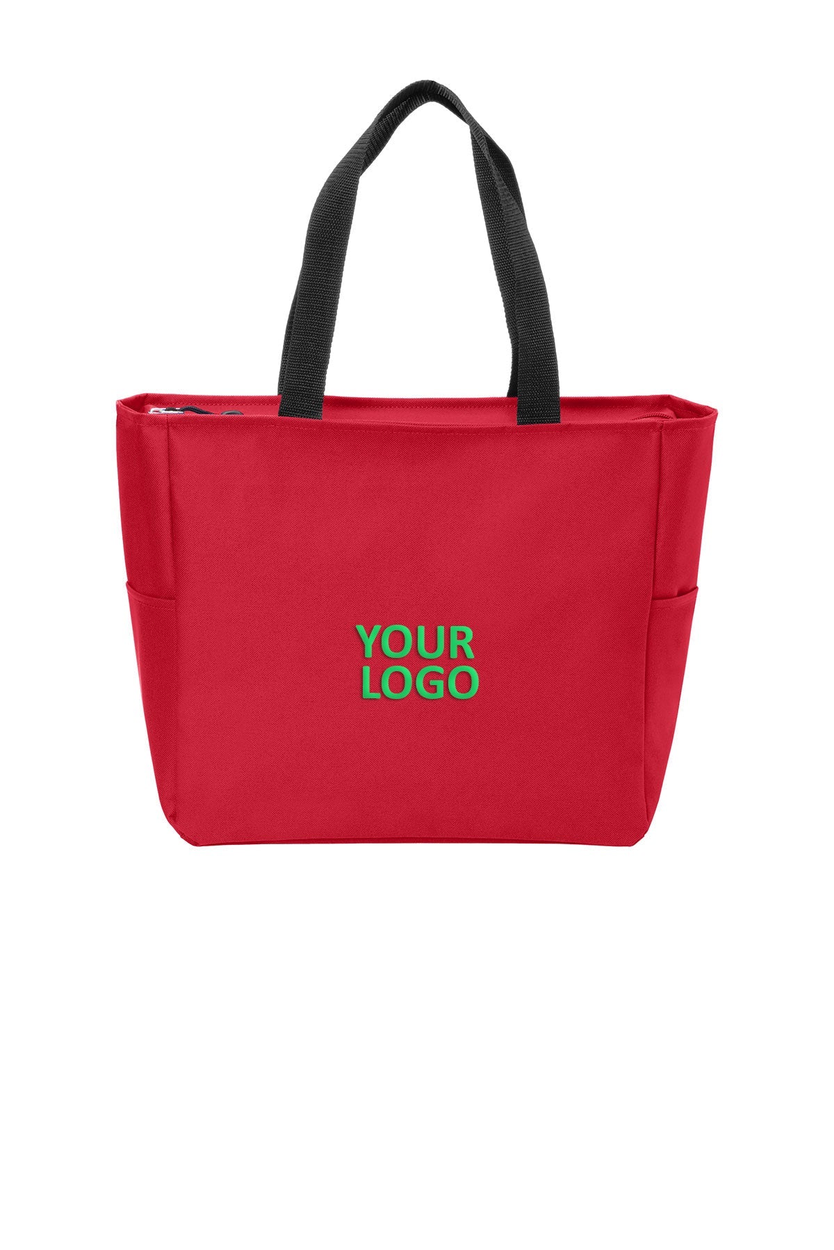 Port Authority Essential Zip Branded Tote, Chili Red