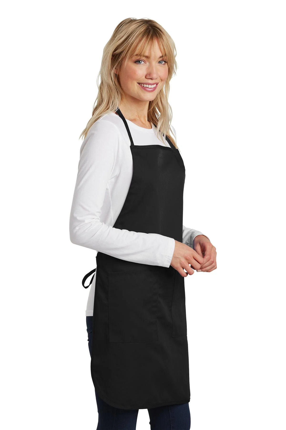 Port Authority Full-Length Branded Aprons, Black - Image 2